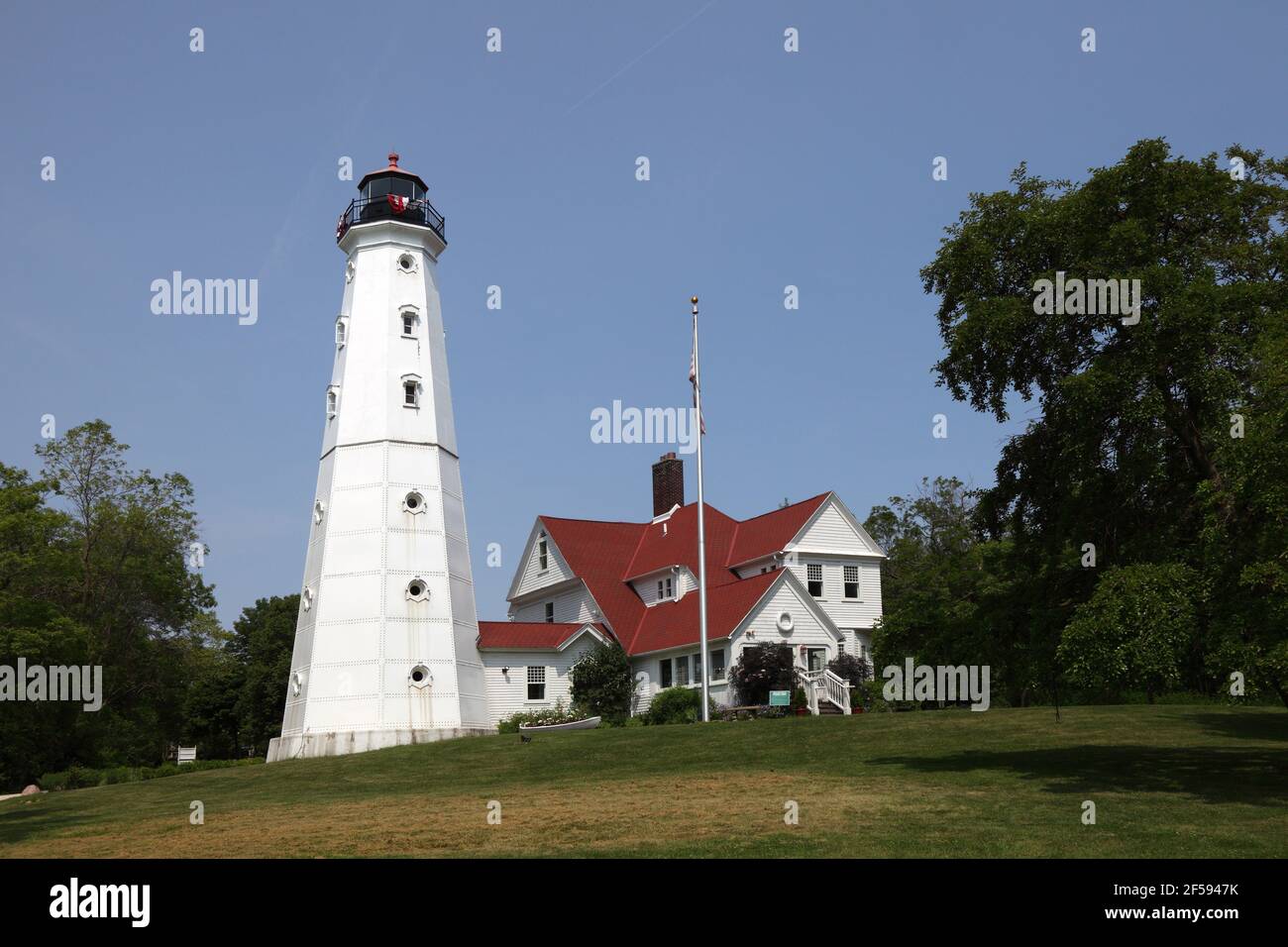 Geografia / viaggio, USA, Wisconsin, Milwaukee, North Point Light (1888), Lake Michiga, Additional-Rights-Clearance-Info-Not-Available Foto Stock