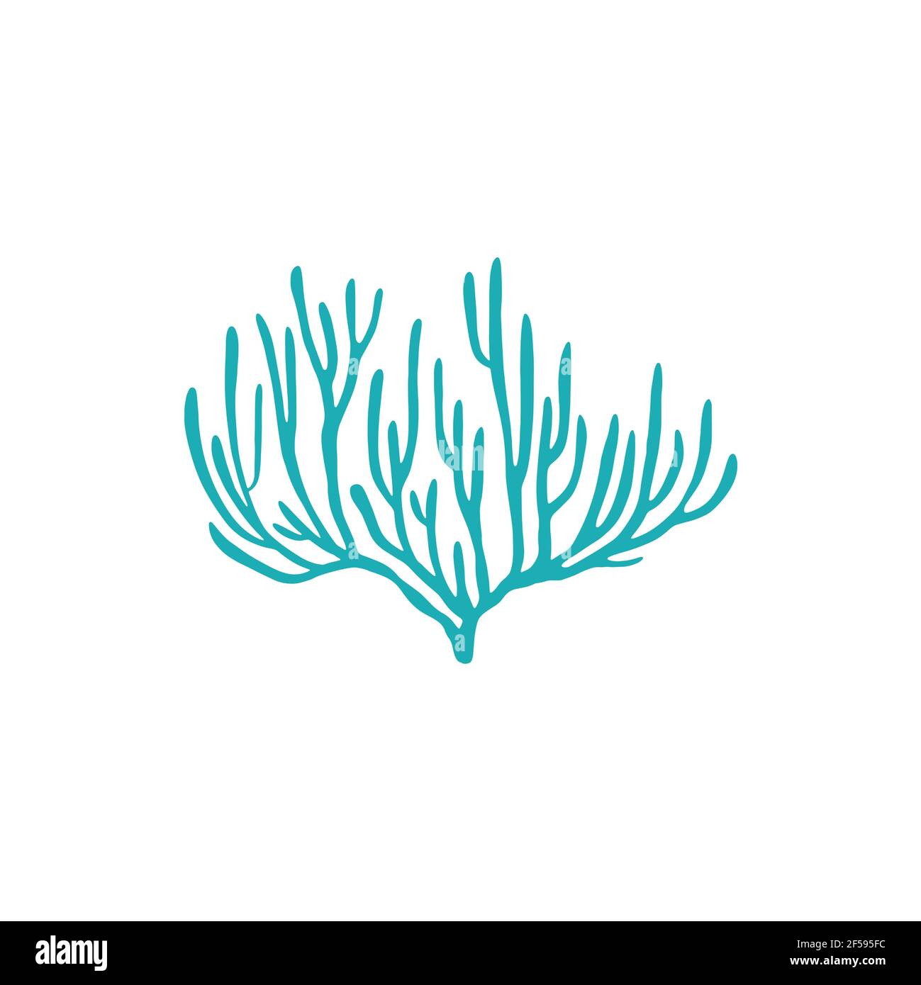 Corallo in morbida pelle con bordo affilato e icona isolata Illustrazione Vettoriale