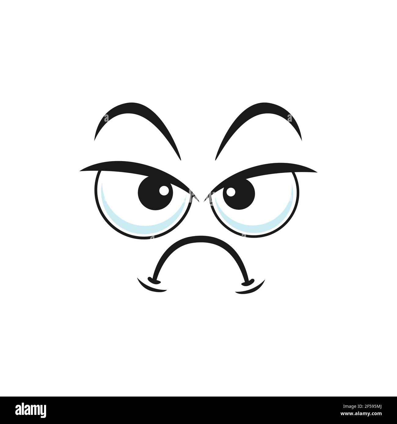 Distrutta triste umore espressione sospetta isolato Illustrazione Vettoriale