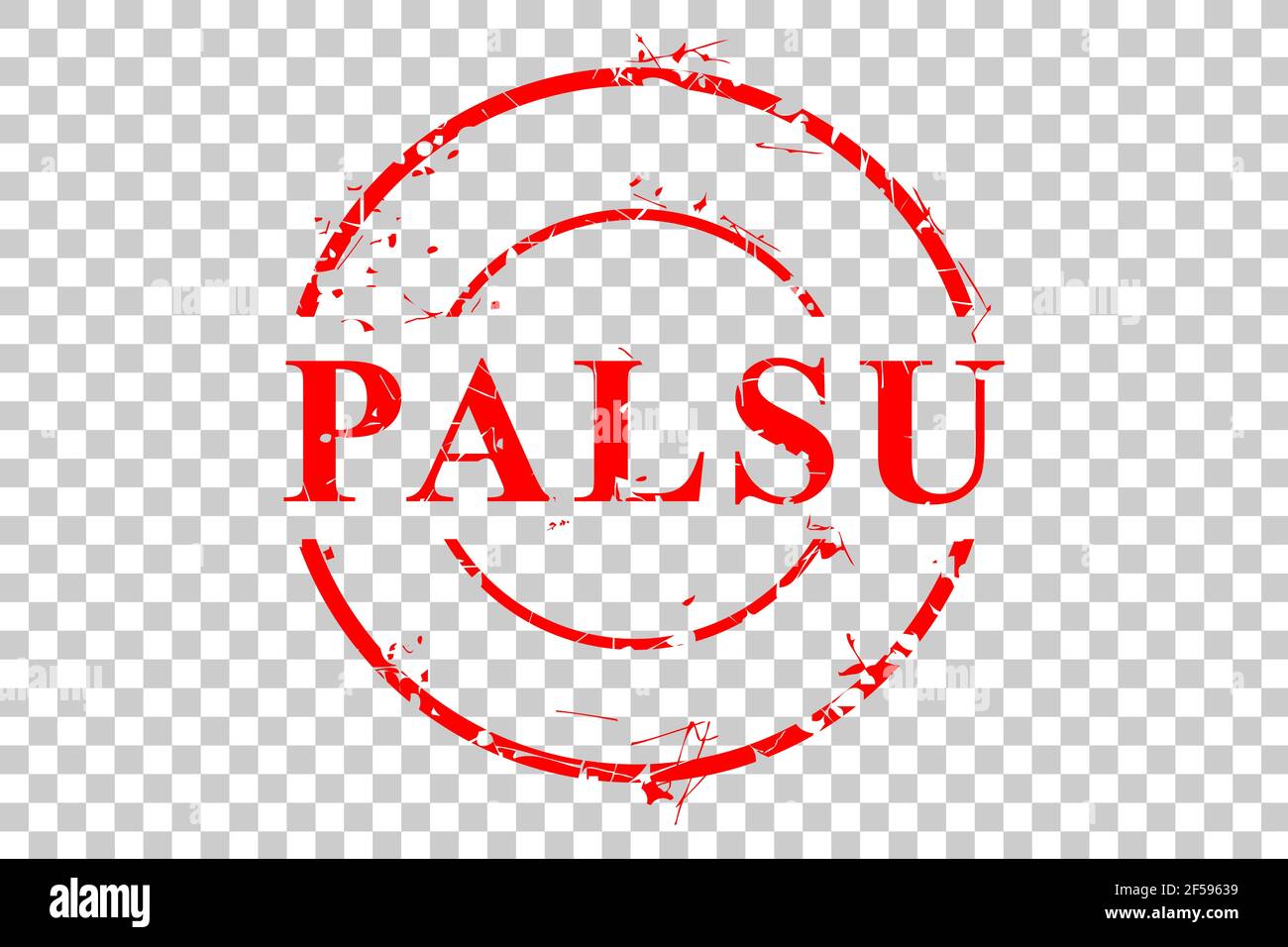 Vector Red Circle Rubber Stamp, Palsu o Fake in lingua indonesiana Illustrazione Vettoriale