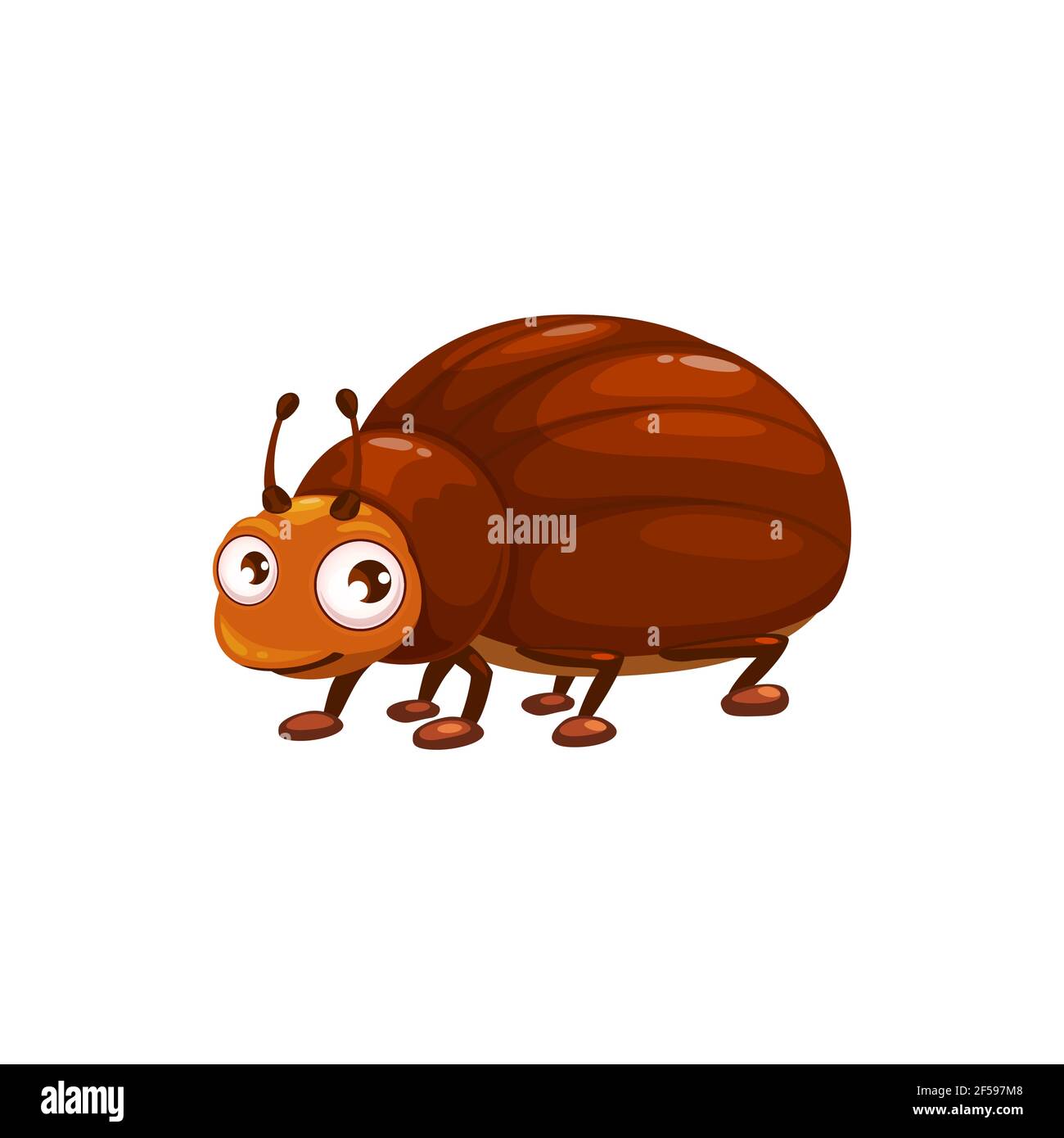 Icona vettore di bug cartoon, insetto con viso carino Illustrazione Vettoriale