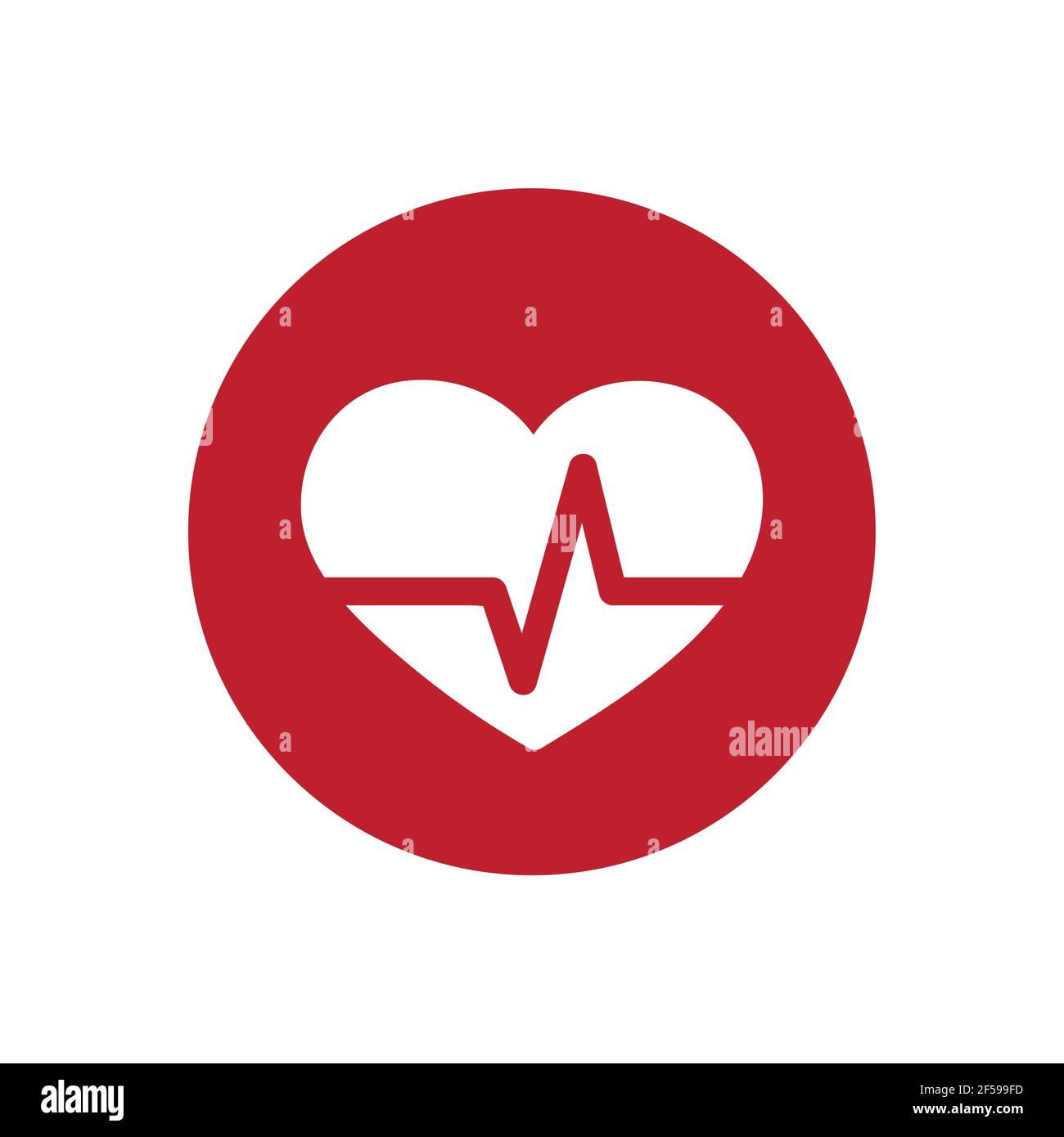 semplice icona del battito cardiaco isolata in bianco Illustrazione Vettoriale