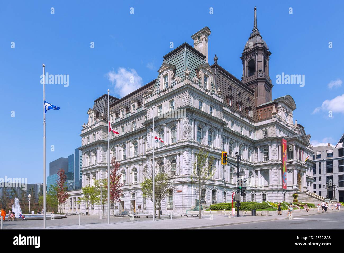 Geografia / viaggio, Canada, Montreal, Municipio, Hôtel de Ville, Place Vauquelin, Additional-Rights-Clearance-Info-Not-Available Foto Stock