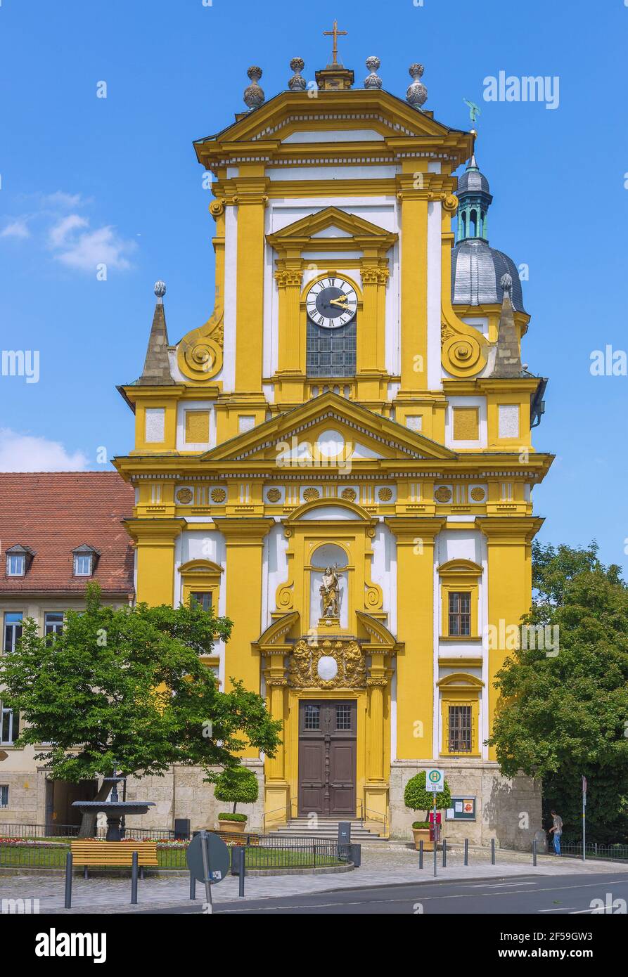 Geografia / viaggio, Germania, Kitzingen, chiesa parrocchiale evangelica, facciata, Informazioni-aggiuntive-diritti-liquidazione-non-disponibili Foto Stock
