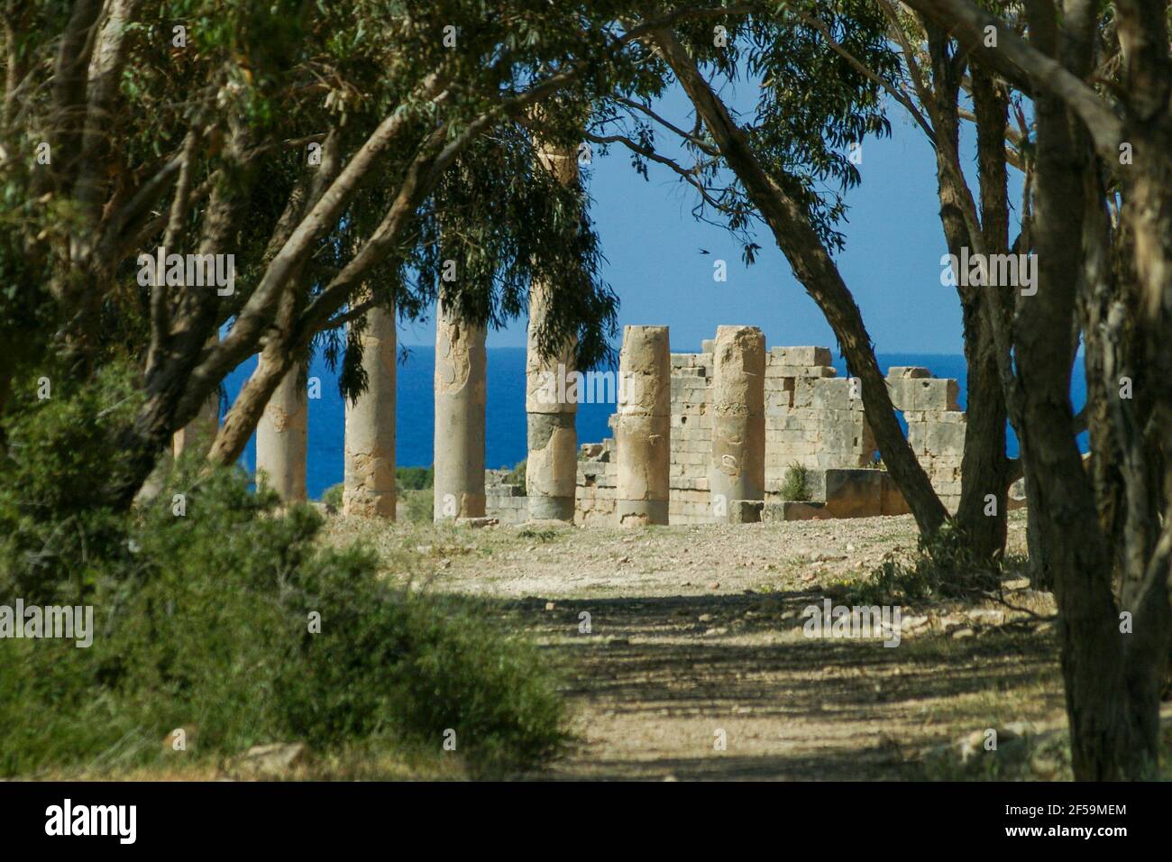 Rovine romane a Tolmeita, Libia Foto Stock