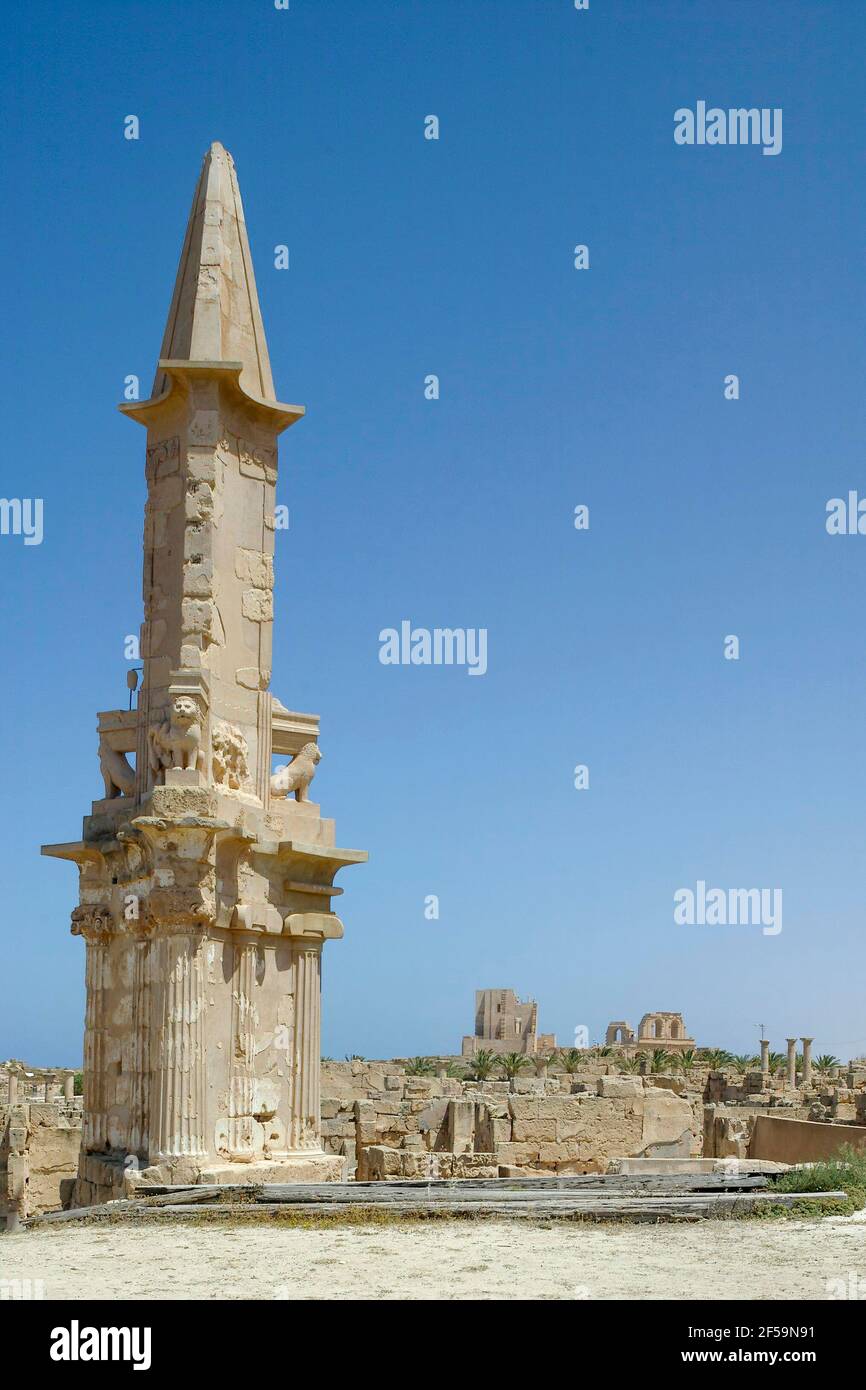 Mausoleo di Bes, Sabrata, Libia Foto Stock