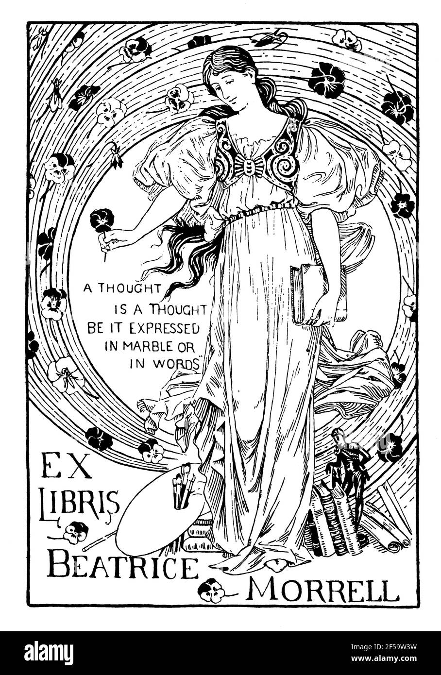 Libreria in stile Art Nouveau per Beatrice Morrell di Colombo-Born Royal L'accademico Marion Reid Foto Stock