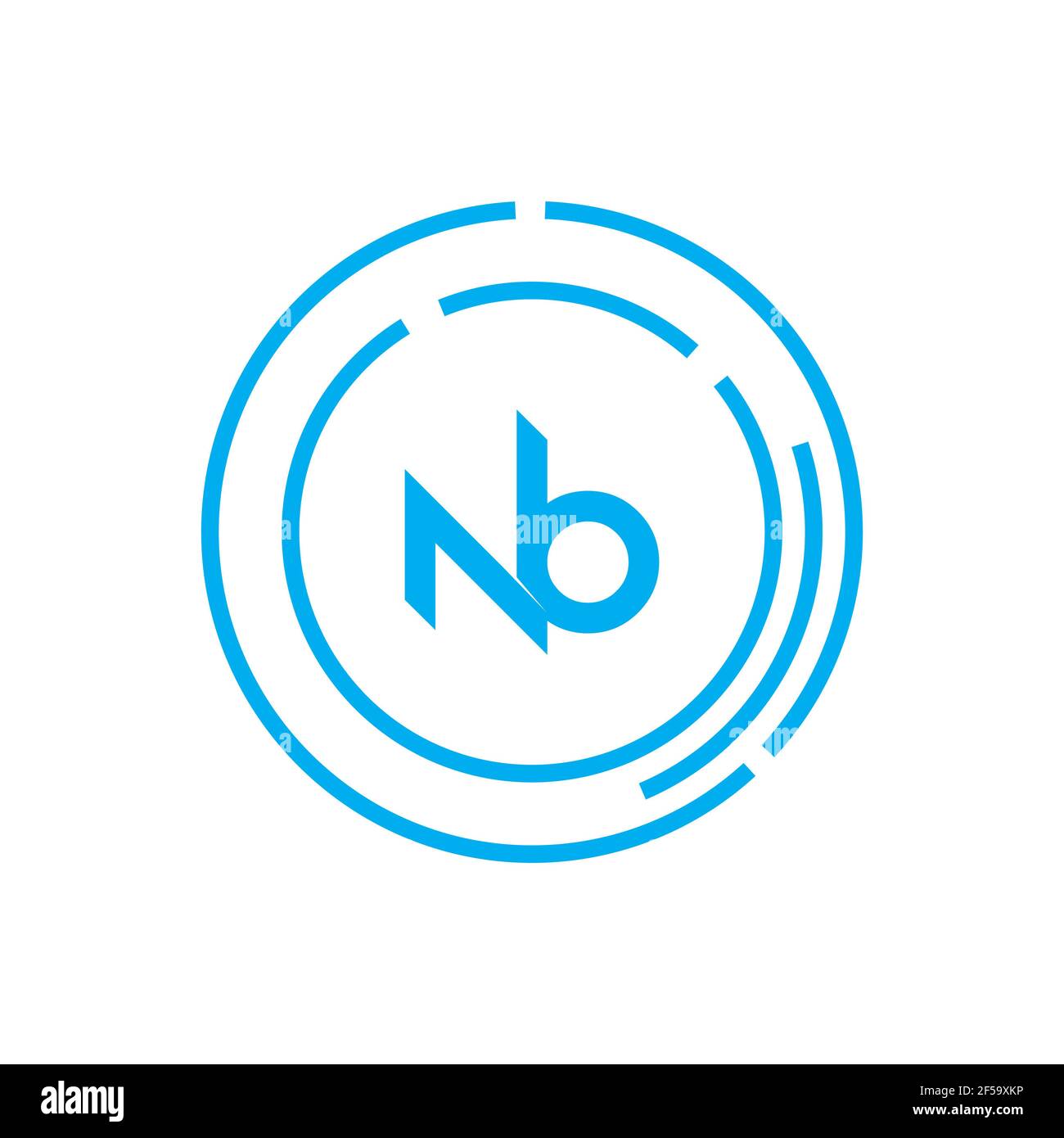 Innovativo logo NB iniziale professionale e logo BN. Lettera BN NB Monogramma minimale elegante. Simbolo e simbolo dell'alfabeto artistico Premium Business Foto Stock