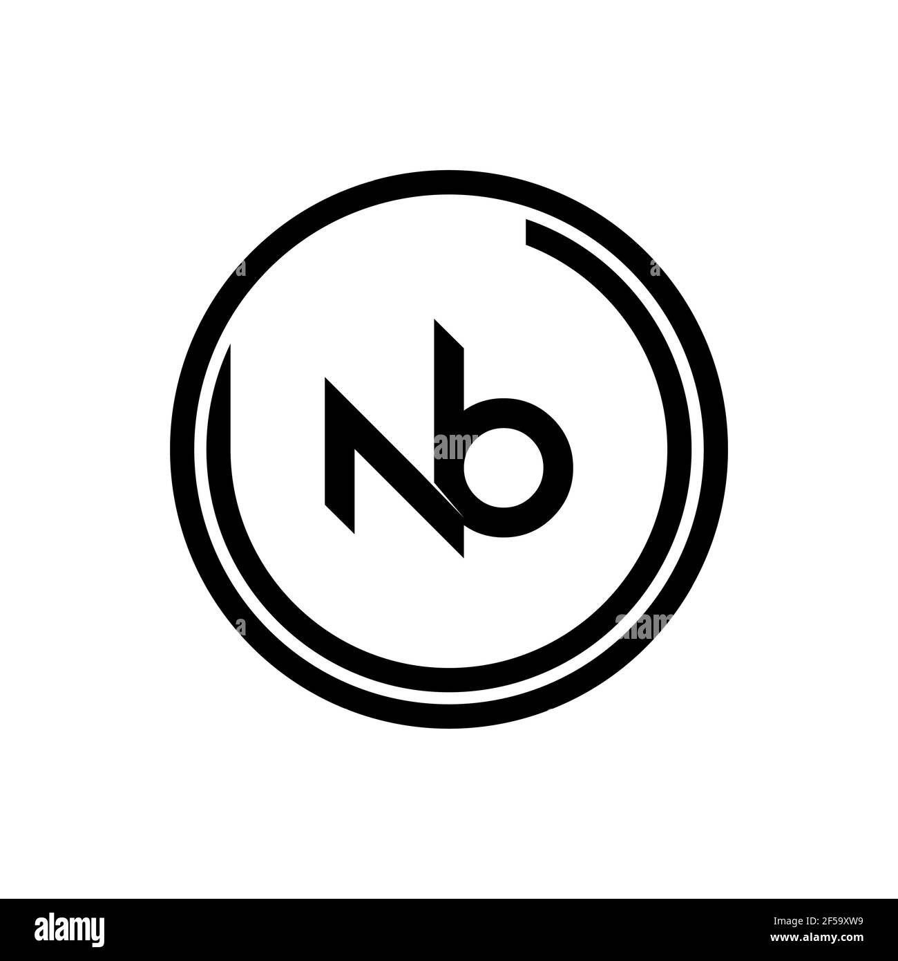 Innovativo logo NB iniziale professionale e logo BN. Lettera BN NB Monogramma minimale elegante. Simbolo e simbolo dell'alfabeto artistico Premium Business Foto Stock