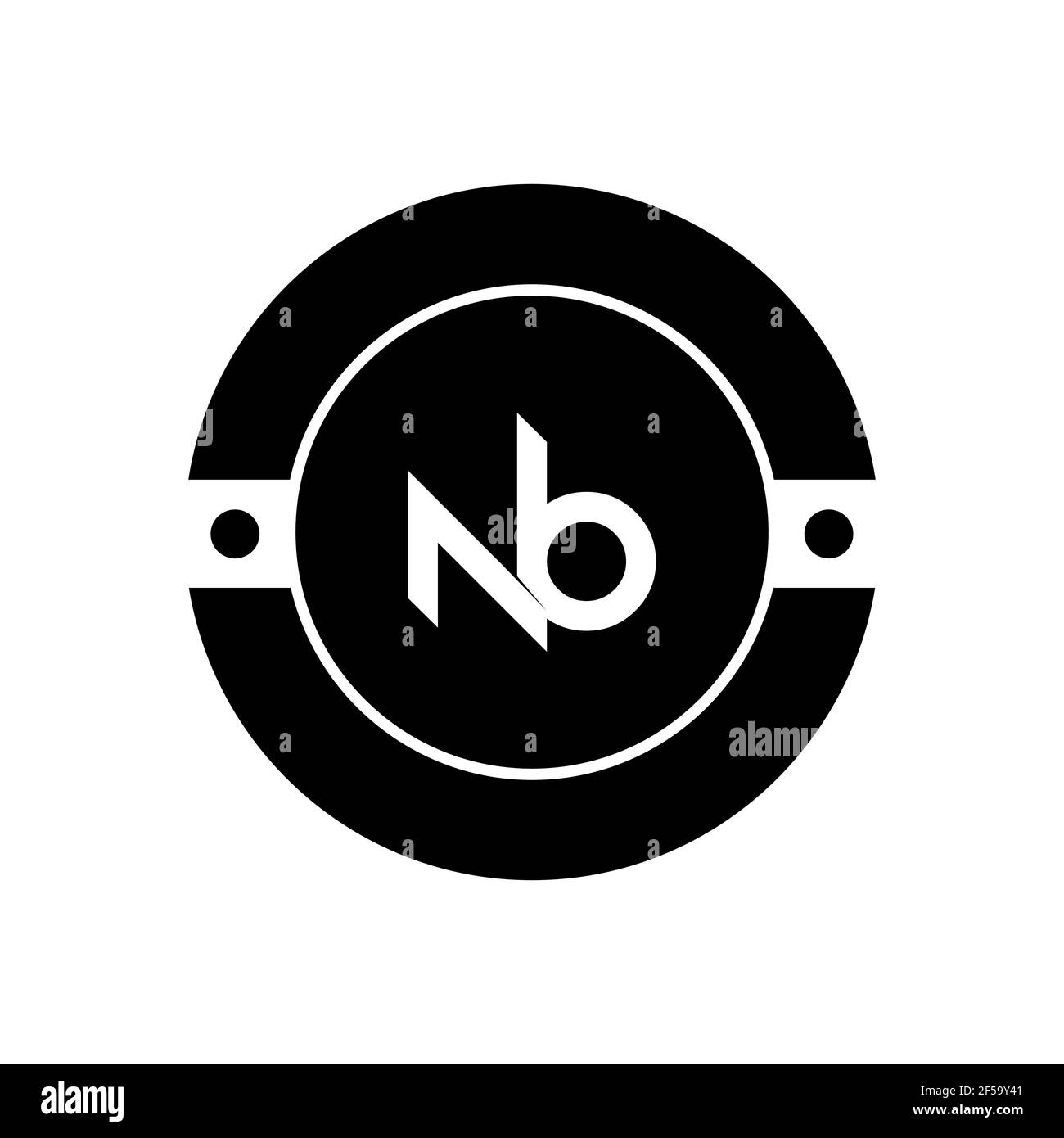 Innovativo logo NB iniziale professionale e logo BN. Lettera BN NB Monogramma minimale elegante. Simbolo e simbolo dell'alfabeto artistico Premium Business Foto Stock