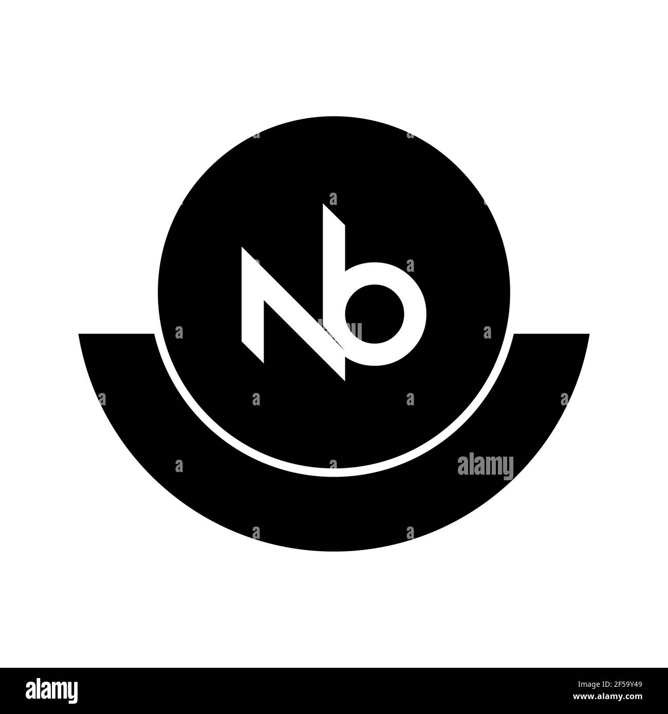 Innovativo logo NB iniziale professionale e logo BN. Lettera BN NB Monogramma minimale elegante. Simbolo e simbolo dell'alfabeto artistico Premium Business Foto Stock