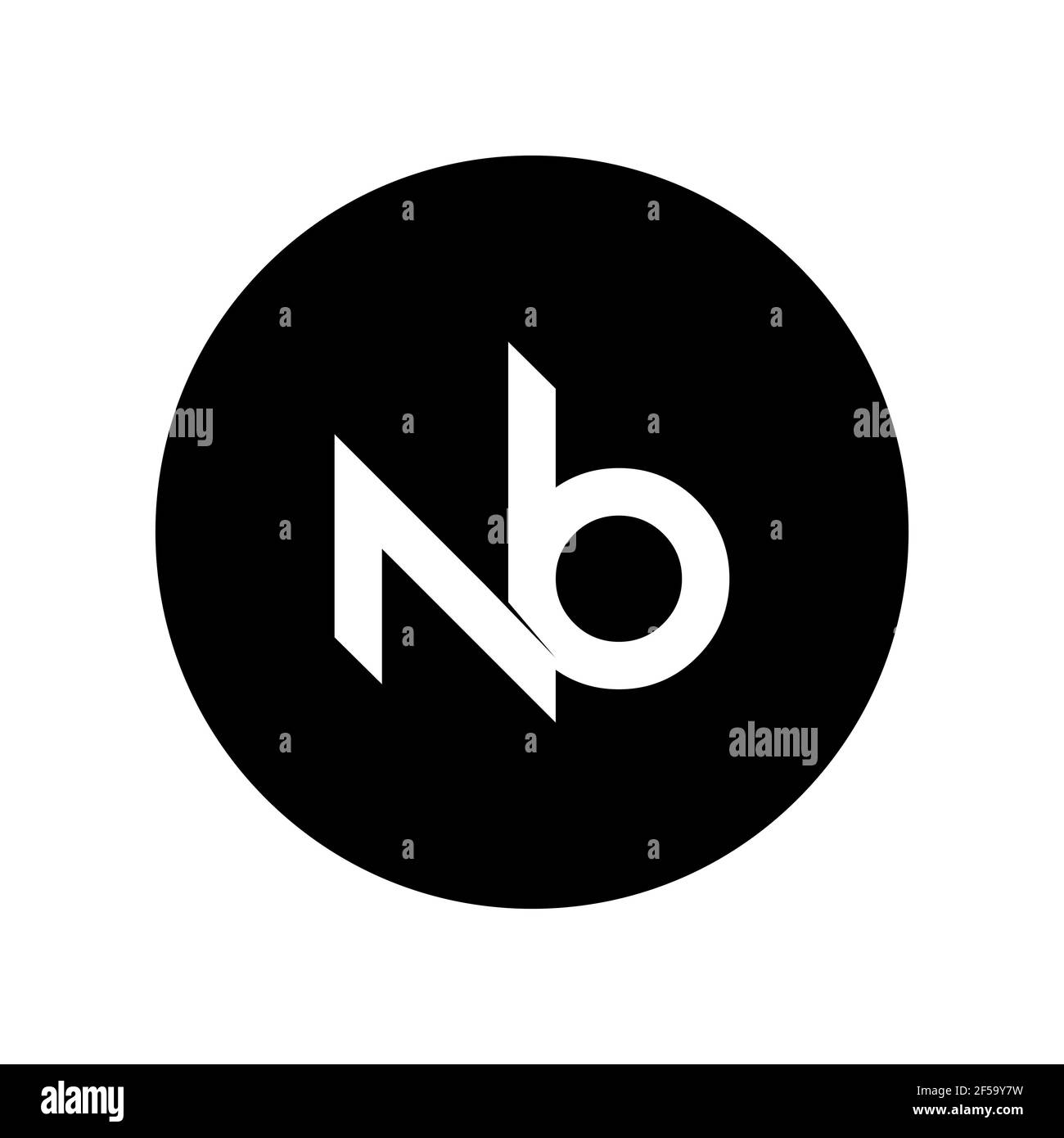 Innovativo logo NB iniziale professionale e logo BN. Lettera BN NB Monogramma minimale elegante. Simbolo e simbolo dell'alfabeto artistico Premium Business Foto Stock