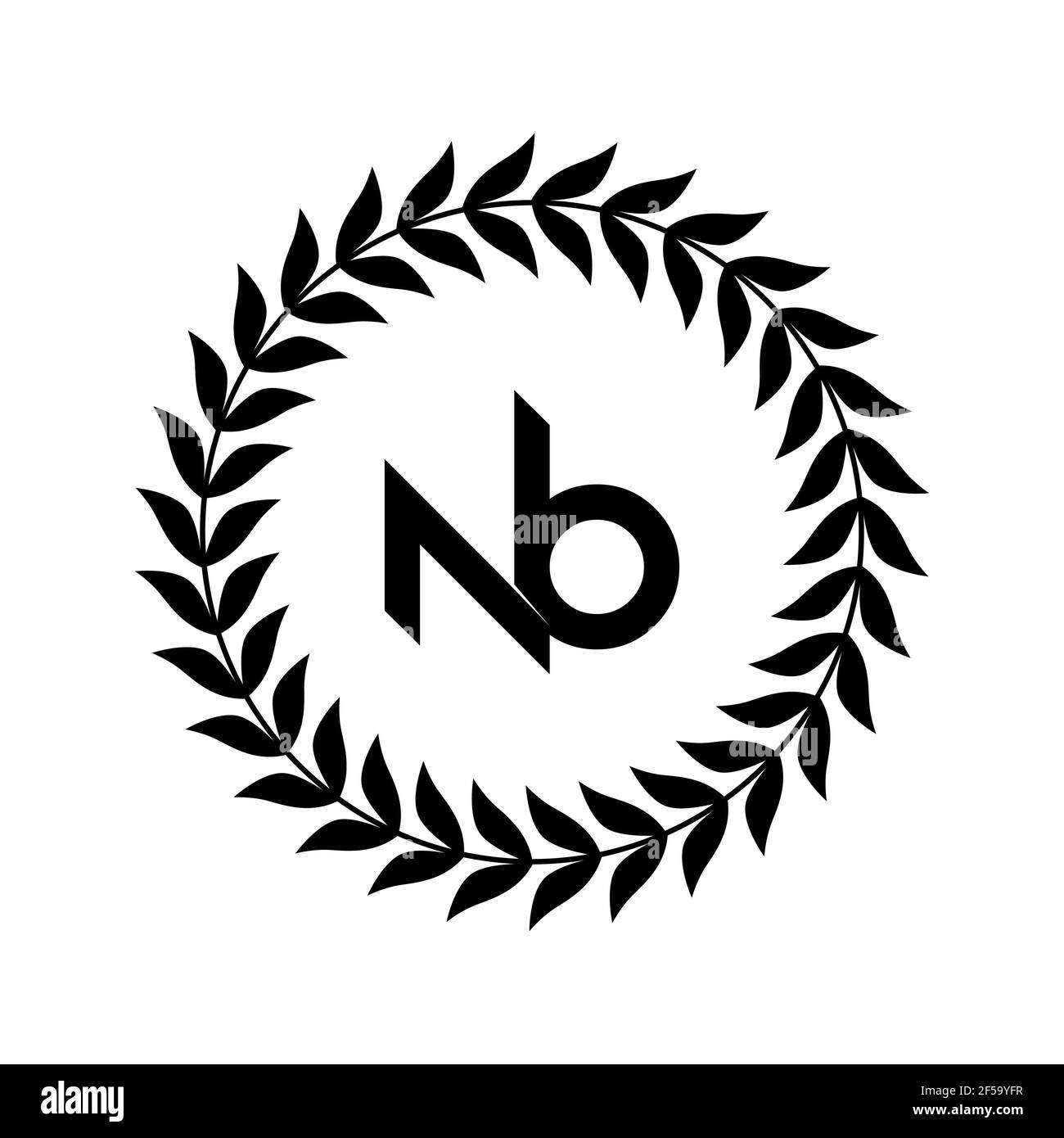 Innovativo logo NB iniziale professionale e logo BN. Lettera BN NB Monogramma minimale elegante. Simbolo e simbolo dell'alfabeto artistico Premium Business Foto Stock