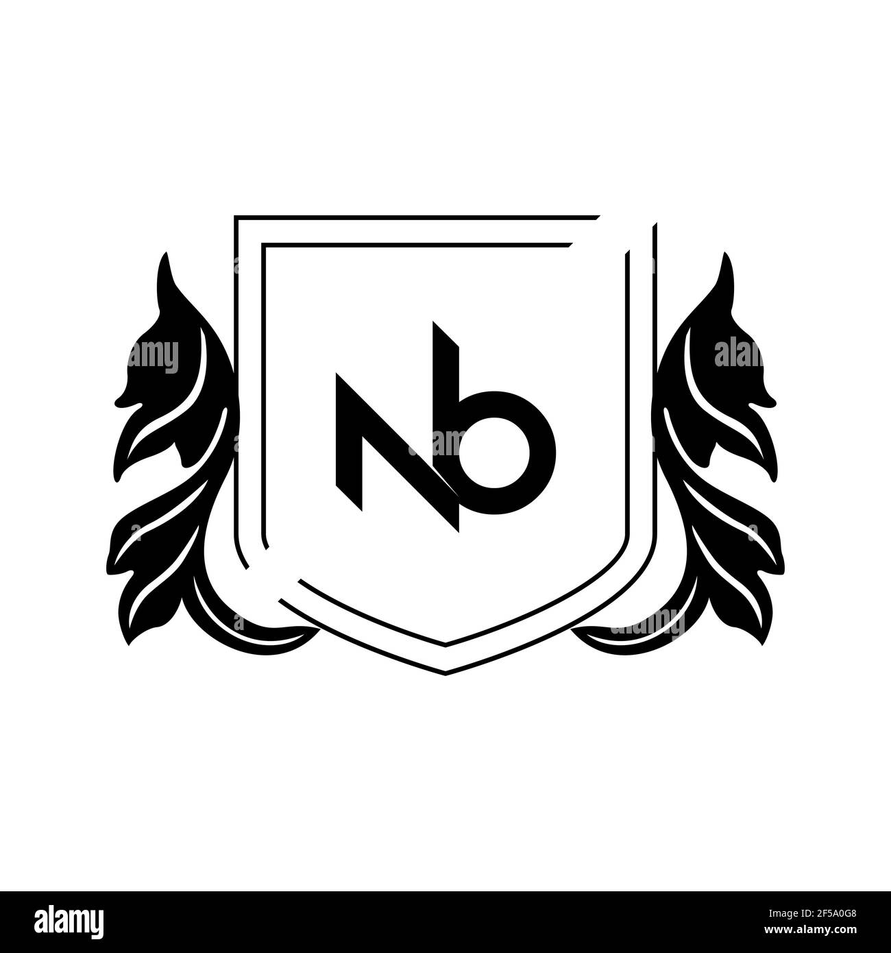 Innovativo logo NB iniziale professionale e logo BN. Lettera BN NB Monogramma minimale elegante. Simbolo e simbolo dell'alfabeto artistico Premium Business Foto Stock