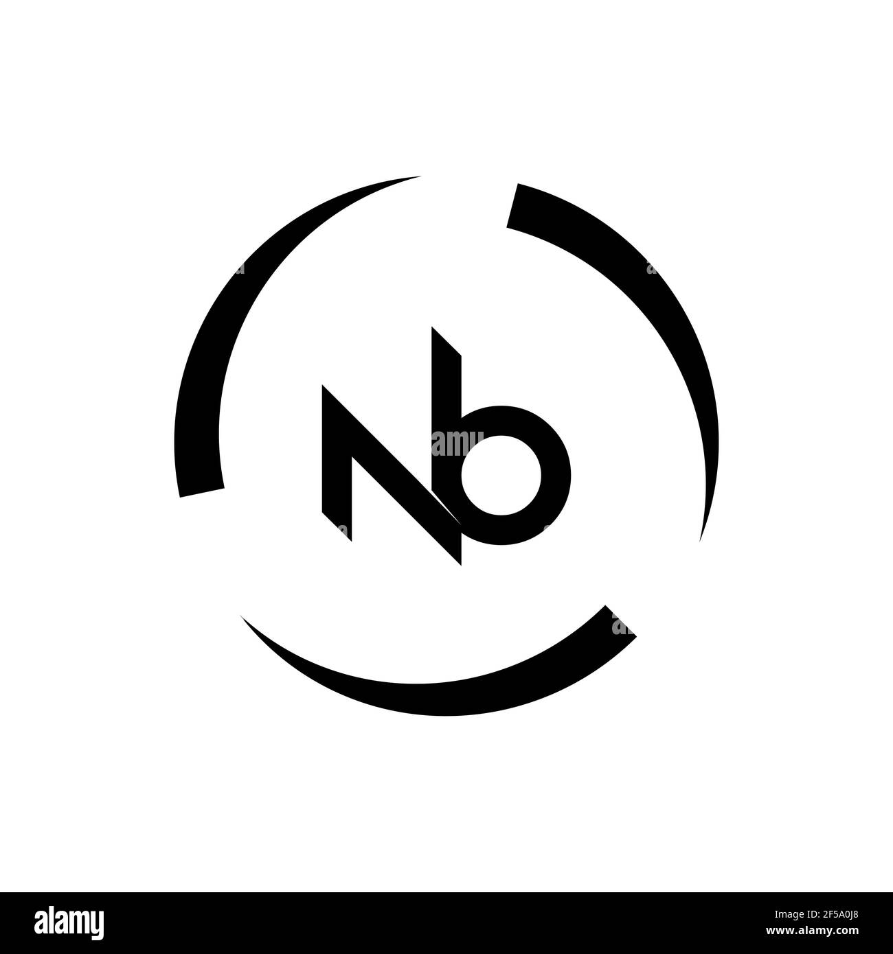 Innovativo logo NB iniziale professionale e logo BN. Lettera BN NB Monogramma minimale elegante. Simbolo e simbolo dell'alfabeto artistico Premium Business Foto Stock