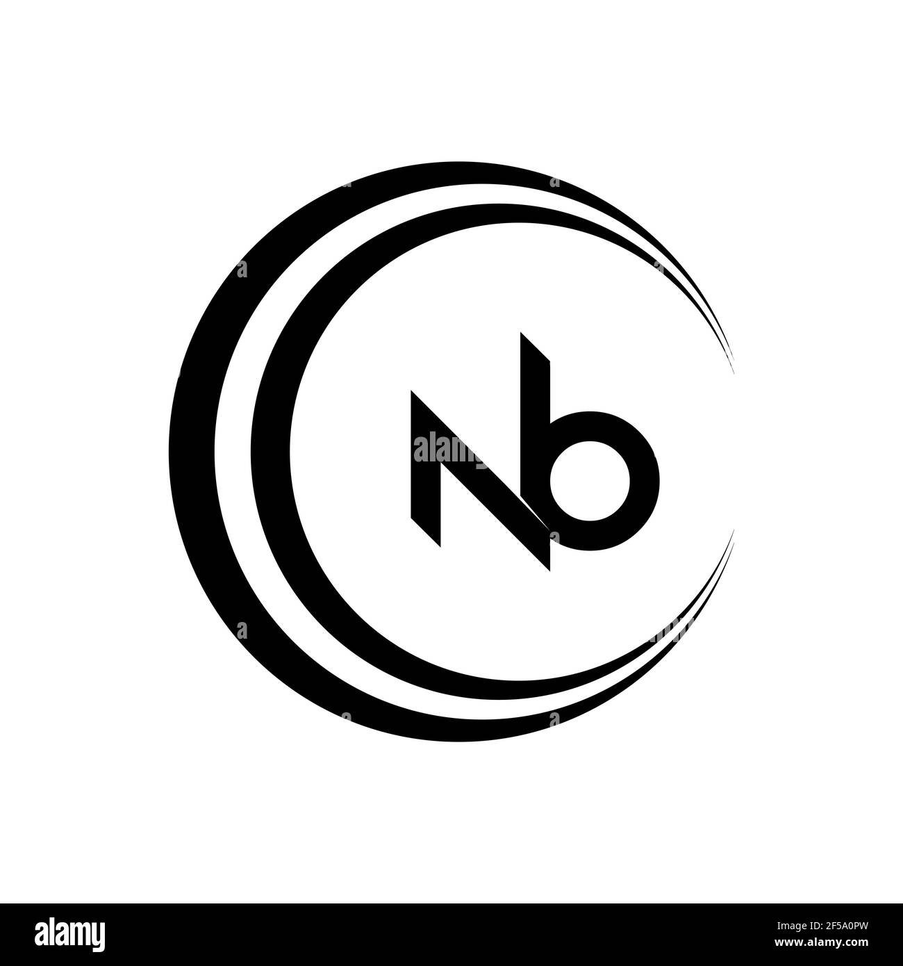 Innovativo logo NB iniziale professionale e logo BN. Lettera BN NB Monogramma minimale elegante. Simbolo e simbolo dell'alfabeto artistico Premium Business Foto Stock