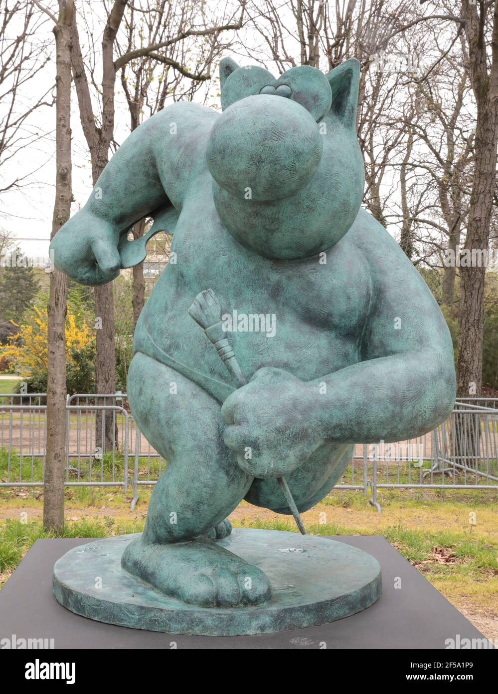 LE CHAT DI PHILIPPE GELUCK VENTI SCULTURE SUGLI CHAMPS ELYSEES, PARIGI Foto Stock