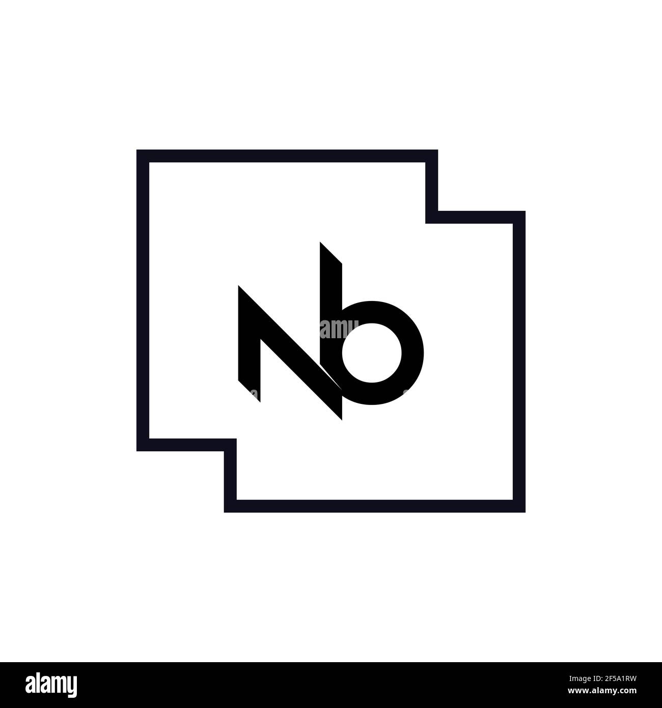 Innovativo logo NB iniziale professionale e logo BN. Lettera BN NB Monogramma minimale elegante. Simbolo e simbolo dell'alfabeto artistico Premium Business Foto Stock