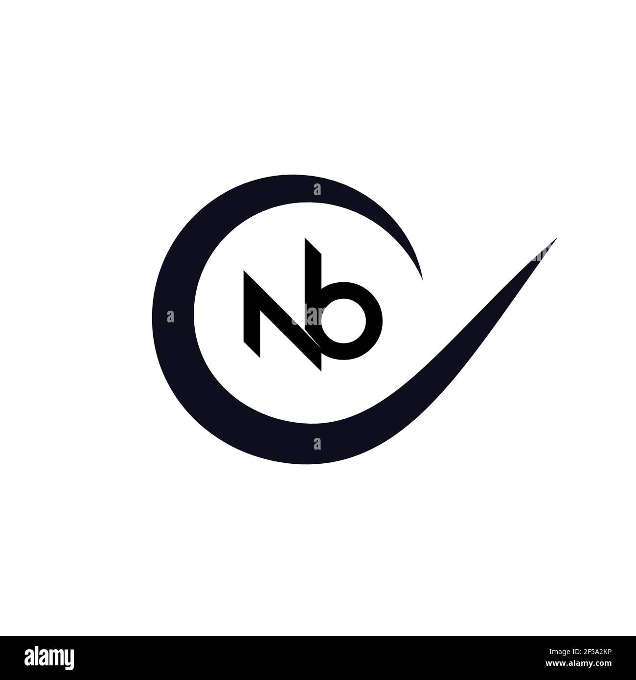 Innovativo logo NB iniziale professionale e logo BN. Lettera BN NB Monogramma minimale elegante. Simbolo e simbolo dell'alfabeto artistico Premium Business Foto Stock