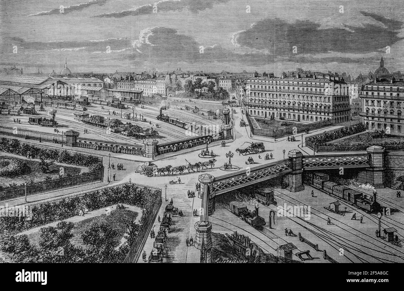 la place de l'europe, paris, l'univers illustre, editeur michel levy 1868 Foto Stock