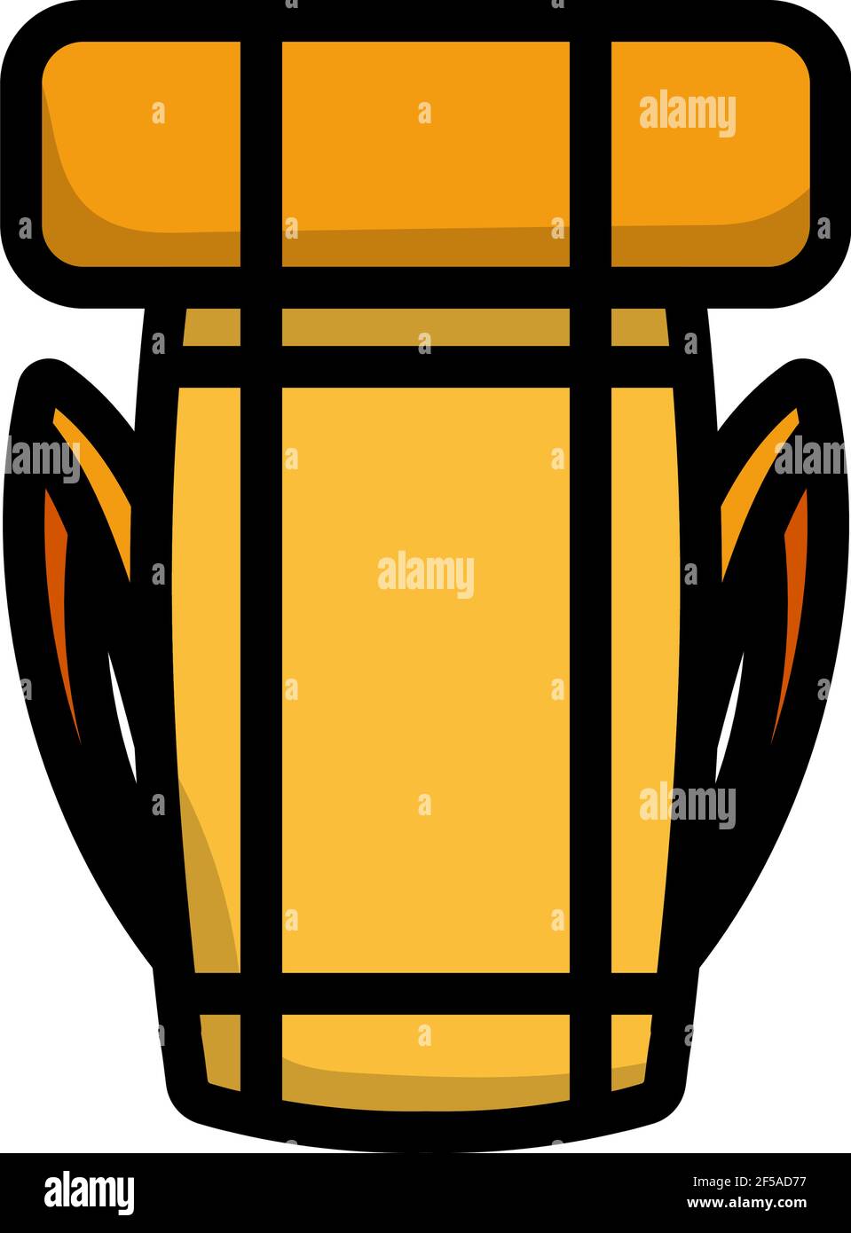 Icona dello zaino da campeggio. Contorno grassetto modificabile con disegno riempimento colore. Illustrazione vettoriale. Illustrazione Vettoriale