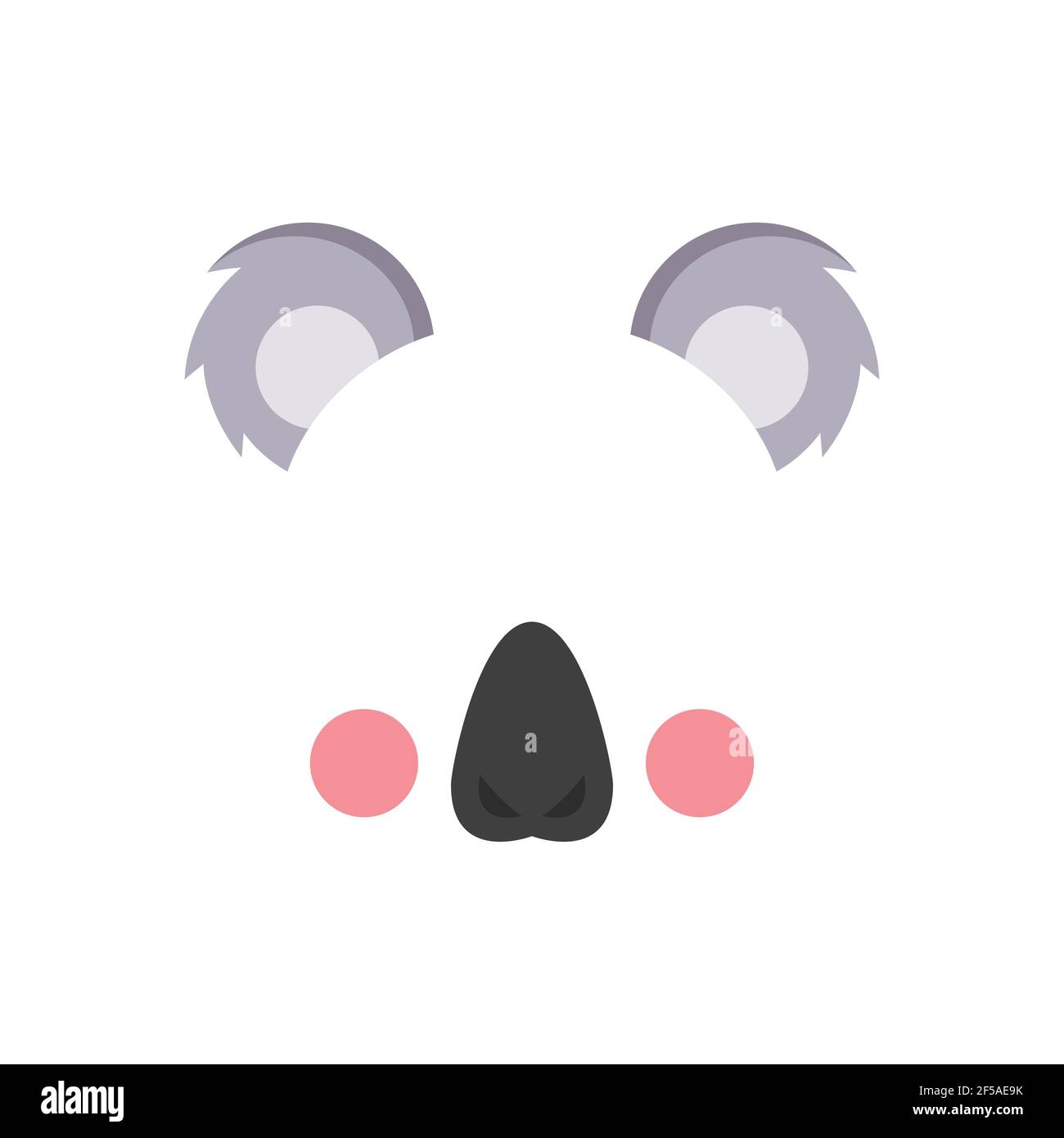 Sii un koala alla festa. Maschera. Illustrazione vettoriale isolata su sfondo bianco. Illustrazione Vettoriale