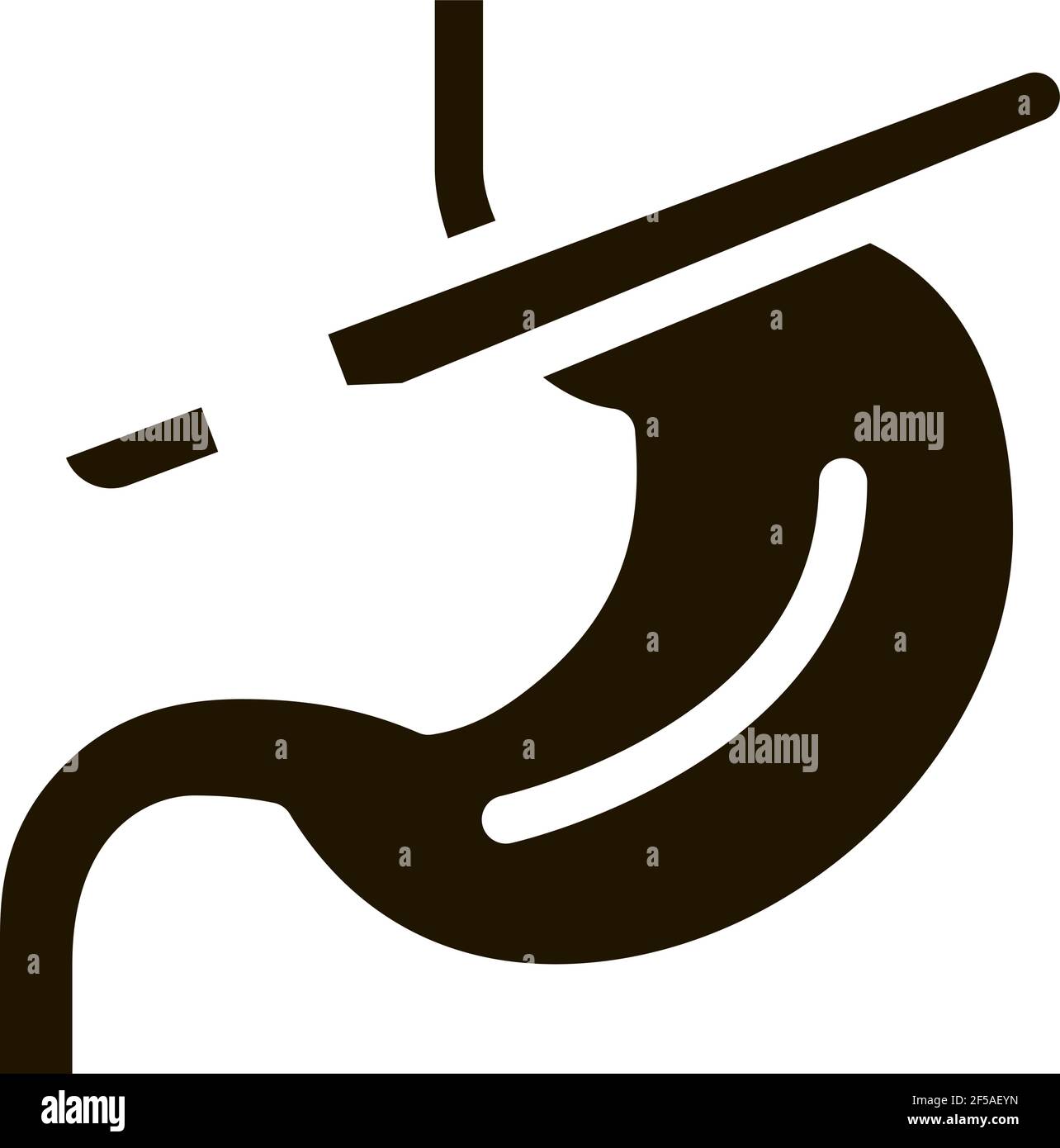 Particella di campionamento dell'icona dello stomaco Illustrazione del glyph vettoriale Illustrazione Vettoriale