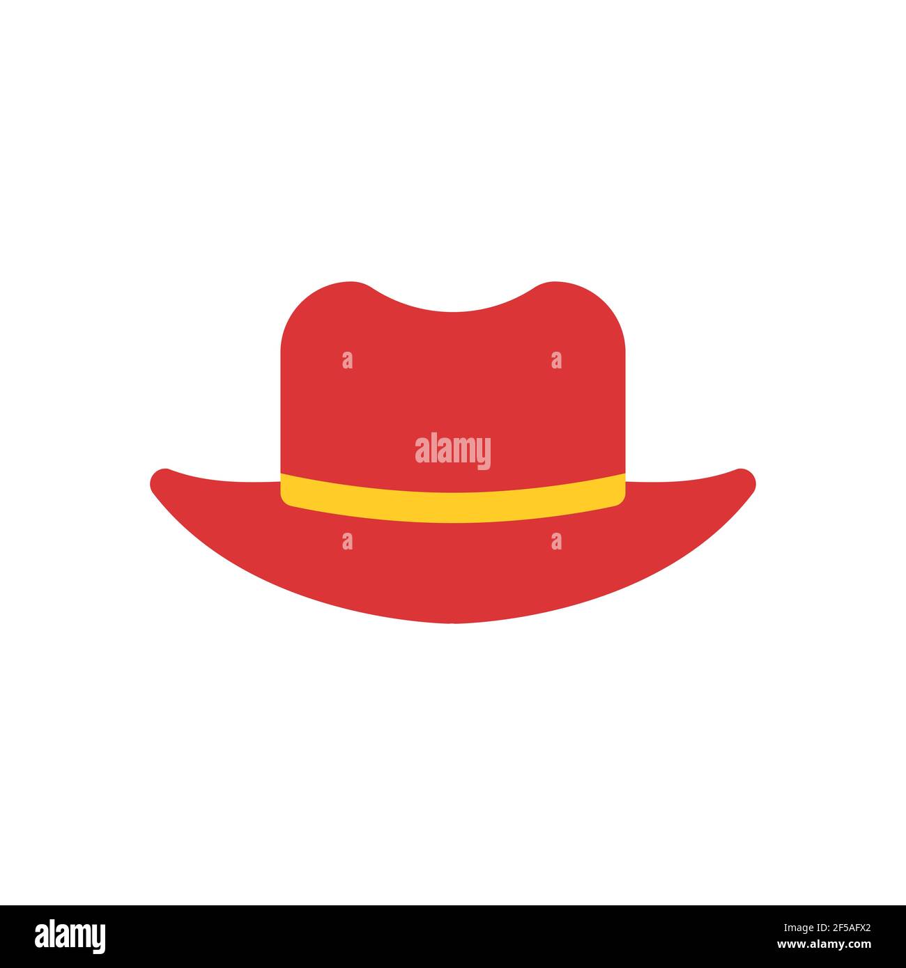Icona Cowboy Hat. Due varianti, colore piatto e icona di linea. Semplice illustrazione del cappello del cartone animato. Illustrazione Vettoriale