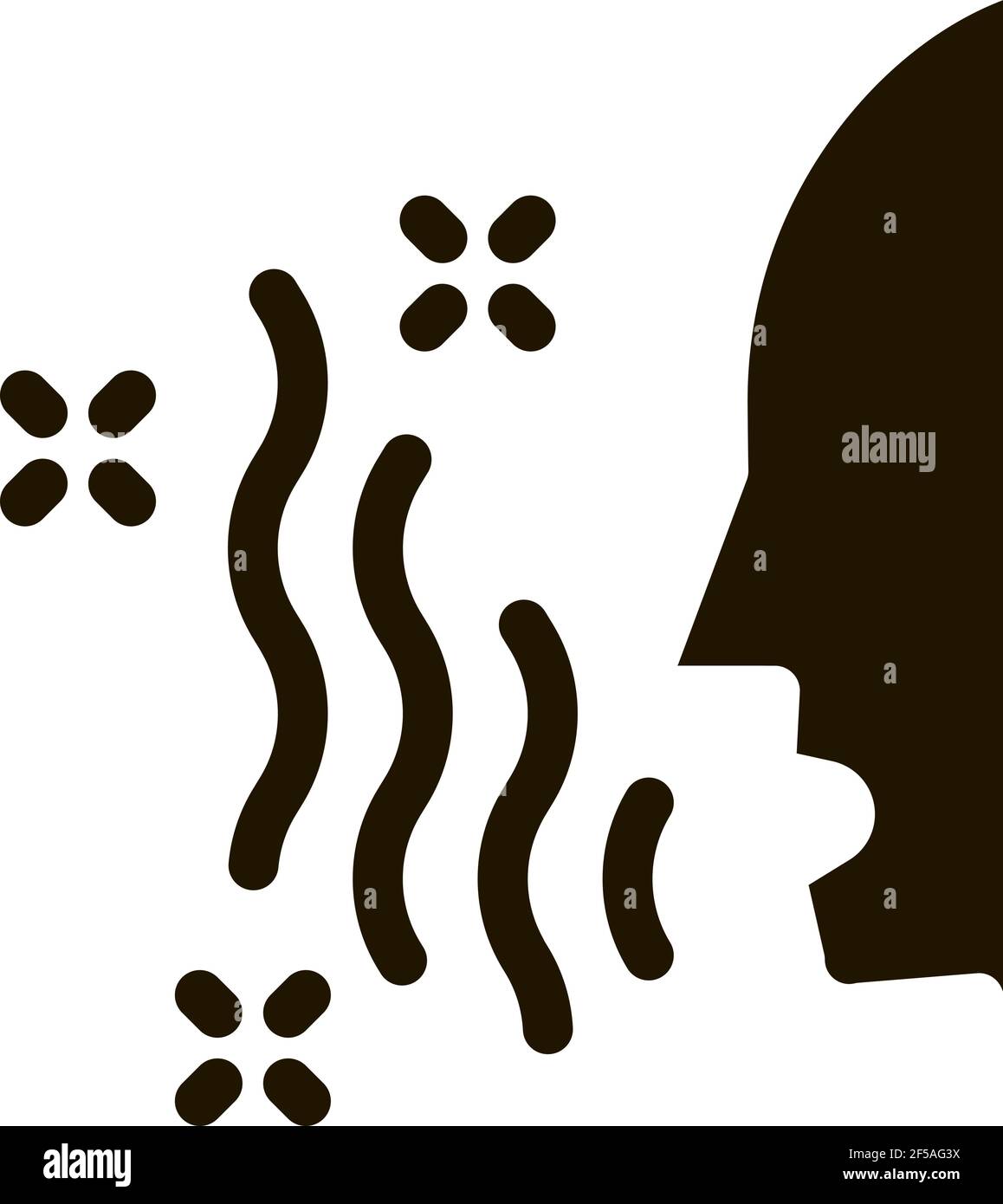 Infezione intestinale trasmessa da goccioline aeree icona Vector Glyph Illustrazione Illustrazione Vettoriale