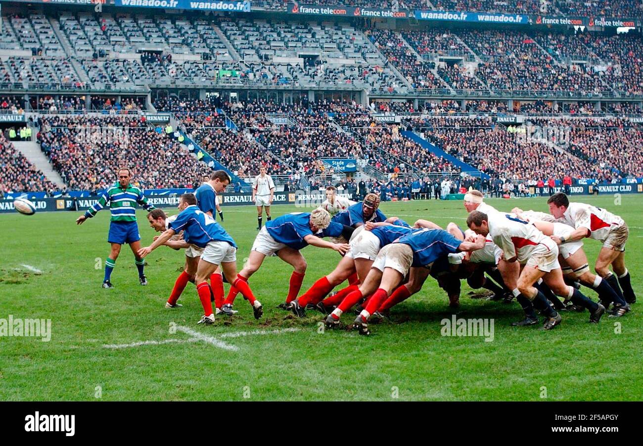 SEI NAZIONI FRANCIA V INGHILTERRA 2/3/2002 FOTO DAVID ASHDOWN.RUGBY Foto Stock