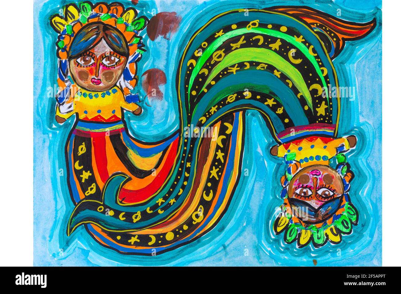 pittura concettuale volto di una donna grandi occhi Foto Stock