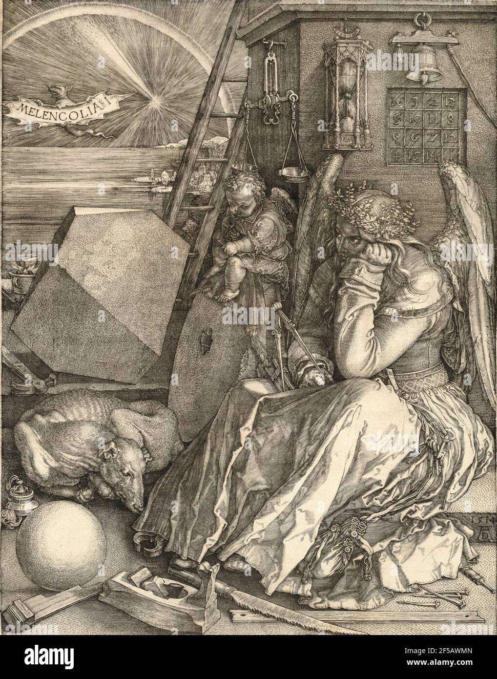 Albrecht Dürer - Melancholia i - 1514 Foto Stock