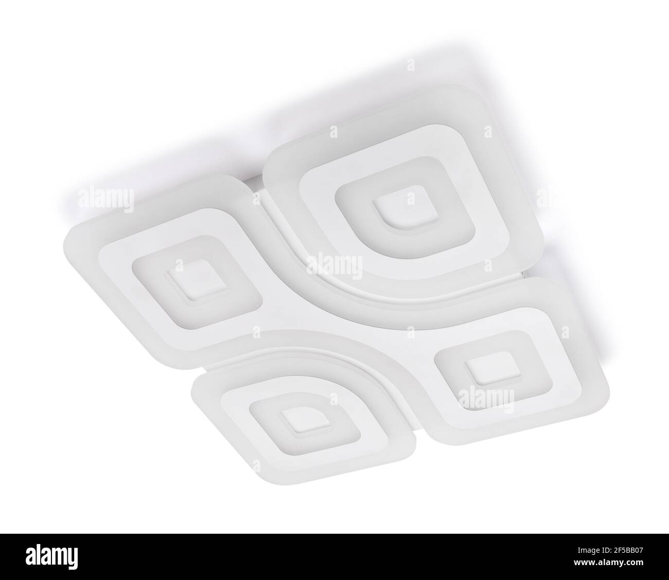 percorso della lampada da soffitto a led isolato su bianco Foto Stock