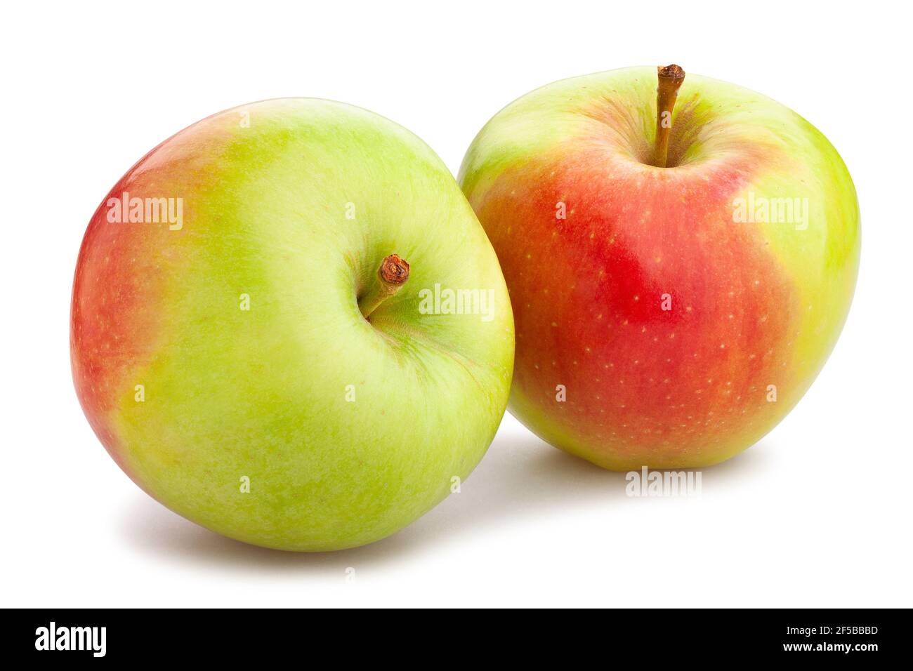 percorso di mela verde rosso isolato su bianco Foto Stock