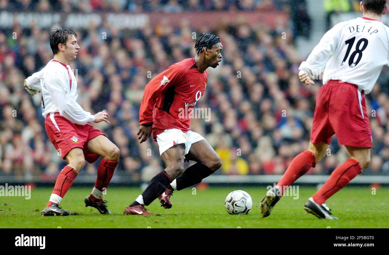 LOUIS SAHA MAN UTD V SOUTHAMPTON 31/1/2004 FOTO DAVID ASHDOWNPREMIER CAMPIONATO DI CALCIO Foto Stock