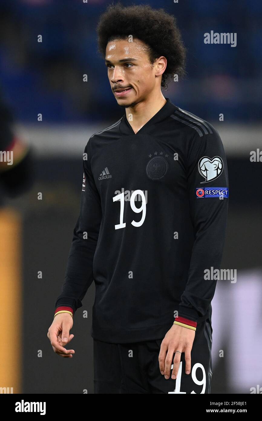 Duisburg, Germania. 25 Marzo 2021. Leroy Sane (Germania). GES/Fussball/WM-Qualifikation: Germania - Islanda, 25.03.2021 Calcio/Calcio: Coppa del mondo match di qualificazione: Germania vs Islanda, Duisburg, Germania, 25 marzo 2021 | usage worldwide Credit: dpa/Alamy Live News Foto Stock