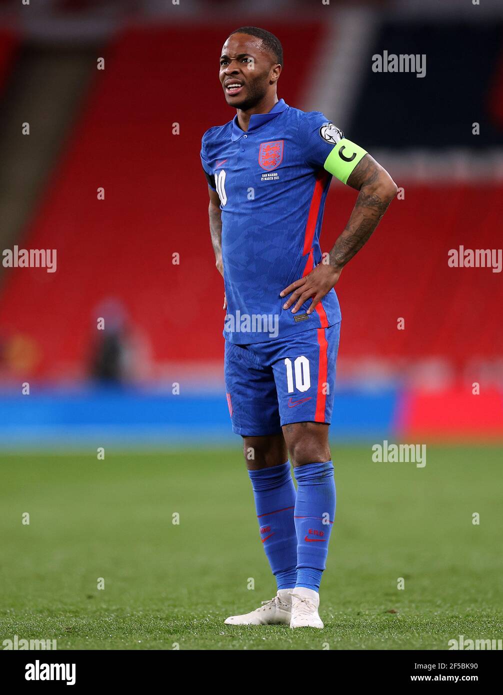 Raheem Sterling in Inghilterra durante la partita di qualificazione della Coppa del mondo FIFA 2022 al Wembley Stadium di Londra. Data immagine: Giovedì 25 marzo 2021. Foto Stock