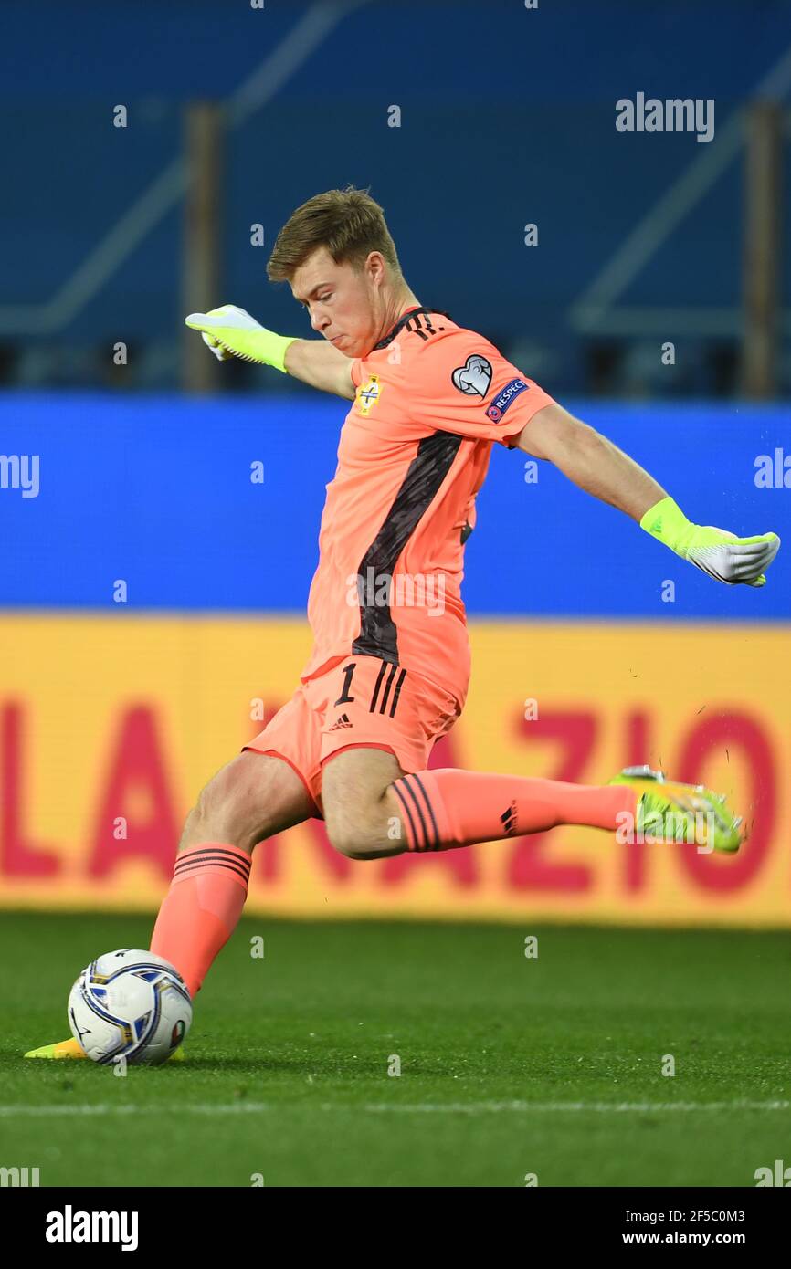 Parma, Italia. 25 2021 marzo: Bailey Peacock-Farrell (Irlanda del Nord) durante la partita FIFA "Coppa del mondo Qatar 2022 qualificante" tra Italia 2-0 Irlanda del Nord allo stadio Ennio Tardini il 25 marzo 2021 a Parma, Italia. Credit: Maurizio Borsari/AFLO/Alamy Live News Foto Stock