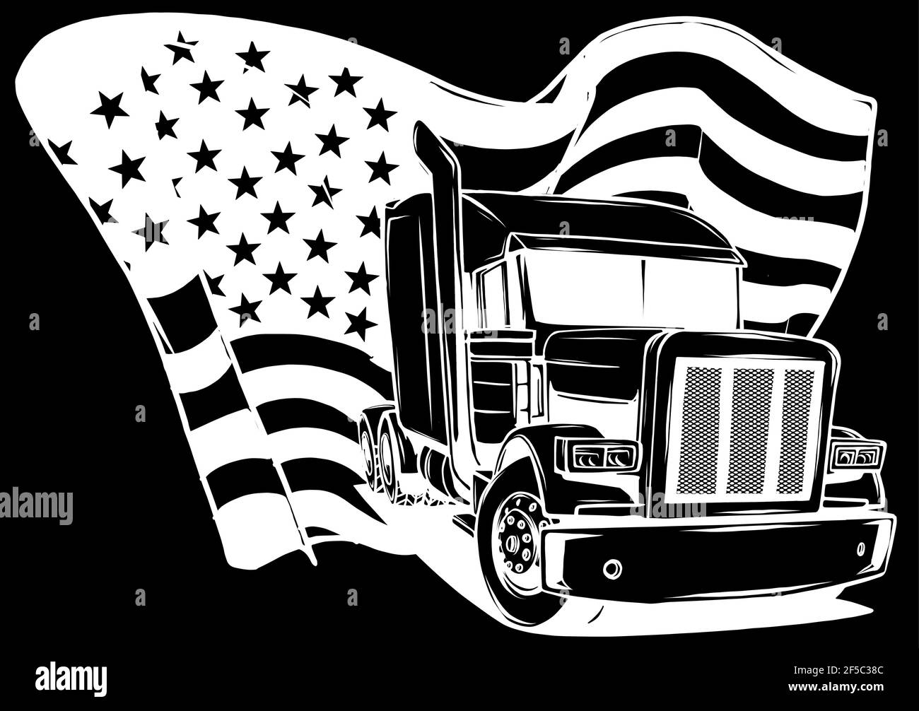 Silhouette bianca del camion americano classico. Illustrazione vettoriale con bandiera americana Illustrazione Vettoriale Silhouette bianca del camion americano classico. Illustrazione vettoriale con bandiera americana Illustrazione Vettoriale