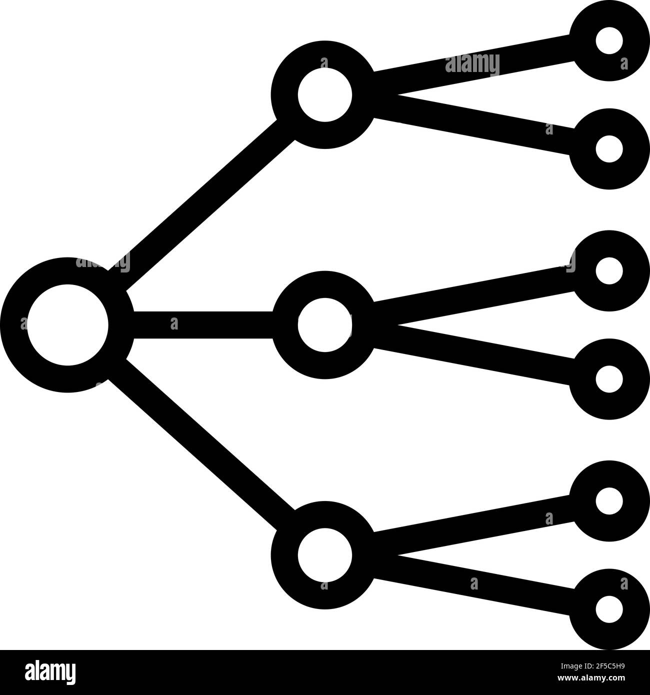 simbolo dell'illustrazione vettoriale dell'icona della linea di rete neurale Illustrazione Vettoriale