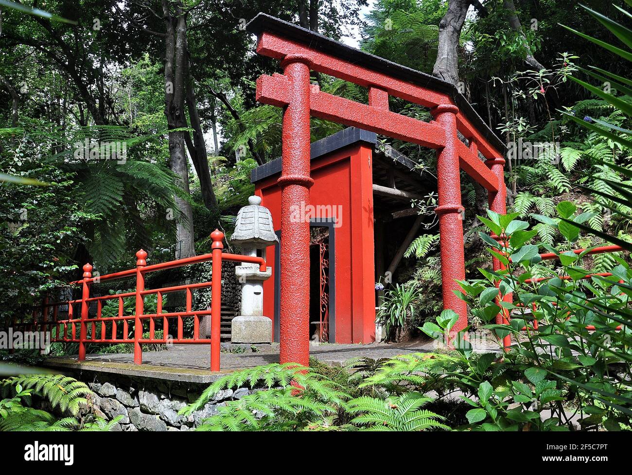 Giardini orientali del Monte Palace Tropical Garden, Monte, Funchal, Madeira, Portogallo Foto Stock