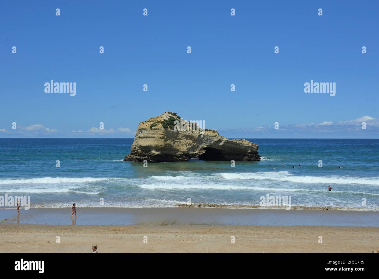 Miramar Beach, Biarritz, Pyrénées-Atlantiques, Pyrenees-Atlantique, Francia Foto Stock