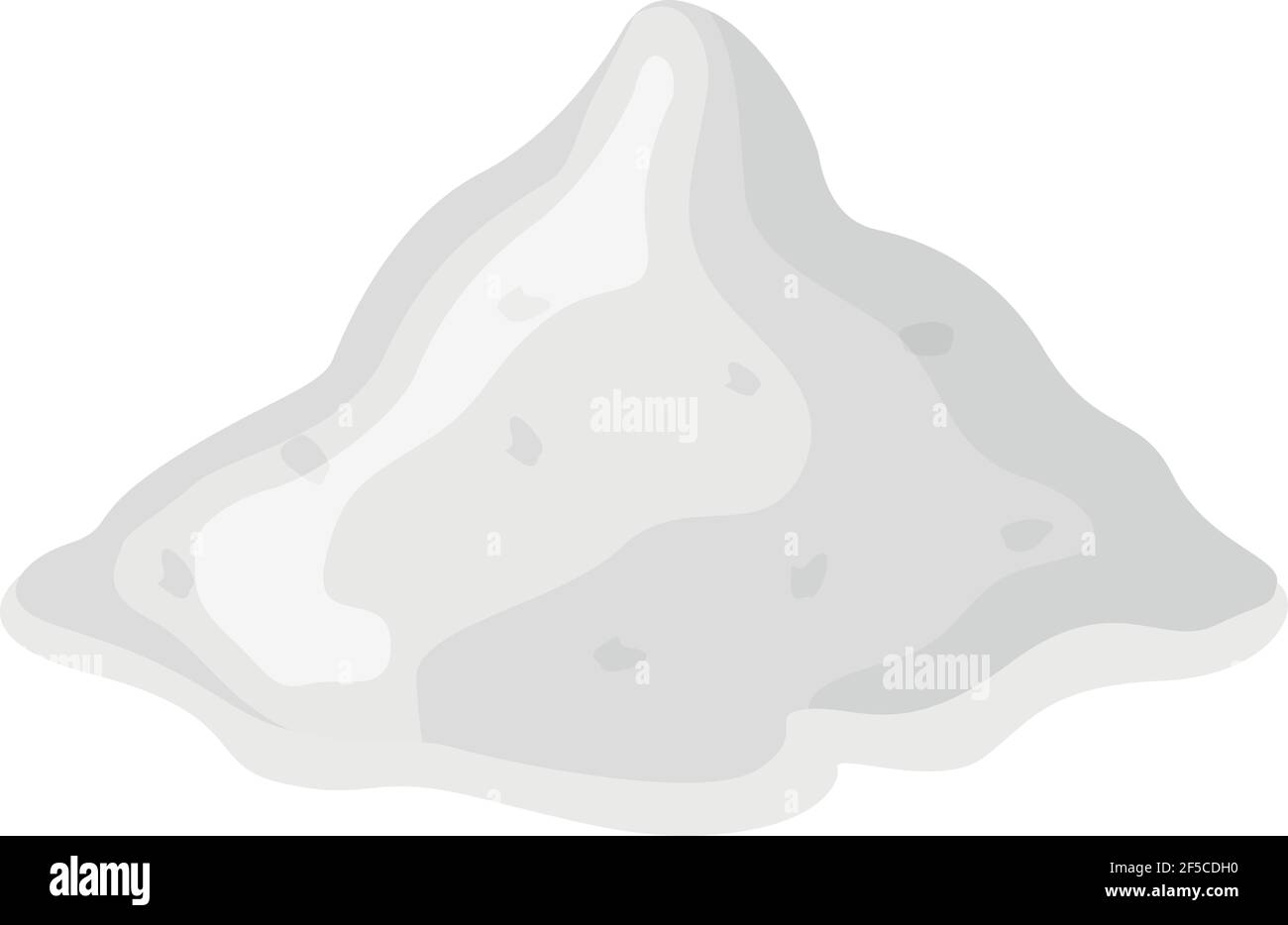 Cocaina in polvere innevata, narcotici addictive di concetto di eroina, illustrazione di vettore di droga, isolato su bianco. Illustrazione Vettoriale