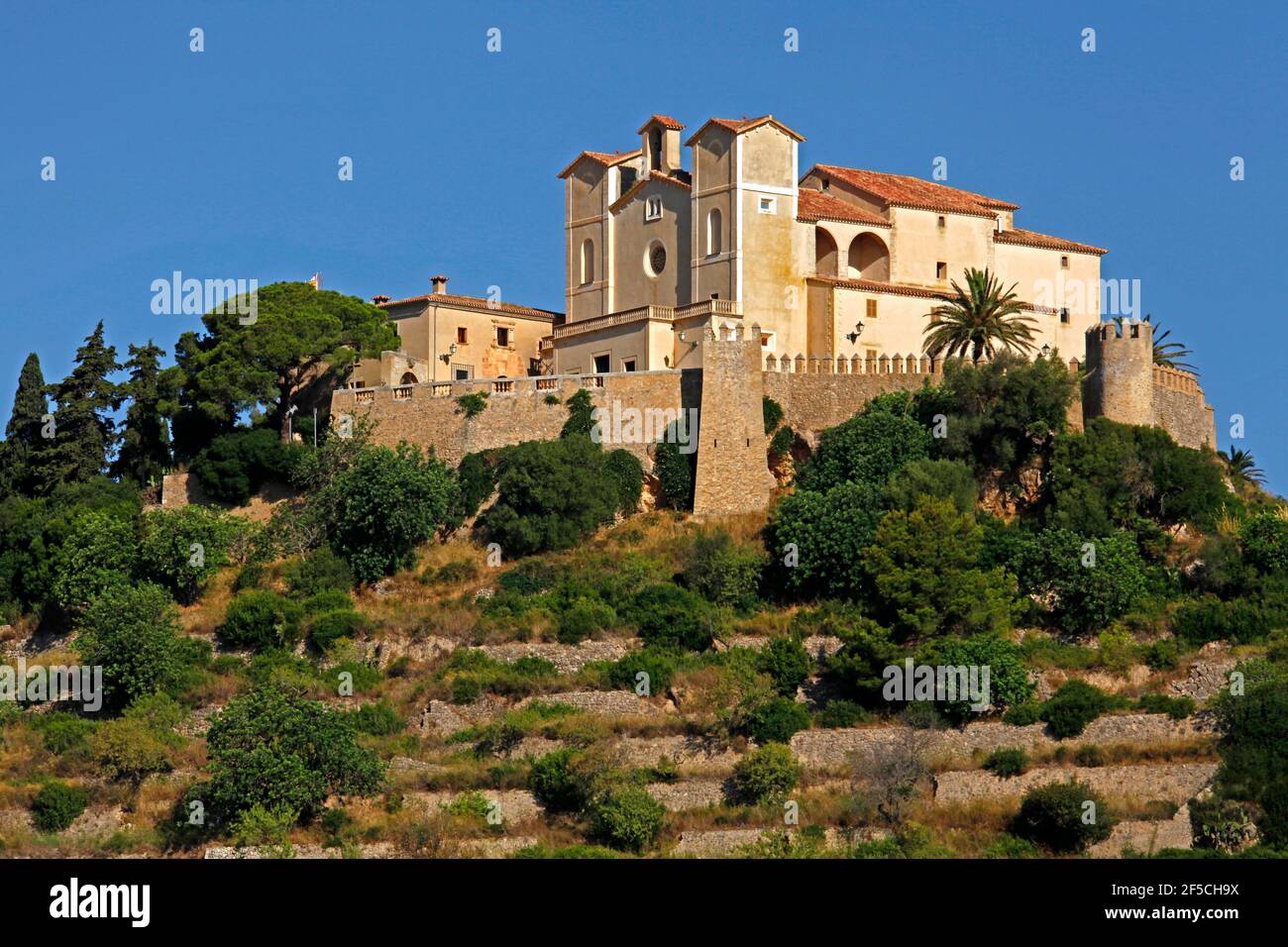 Geografia / viaggio, Spagna, castello, 1 m murale gauge, 9 torri, Donjon: Sant Miquel, Insid pellegrinaggio ch, Additional-Rights-Clearance-Info-non-disponibile Foto Stock