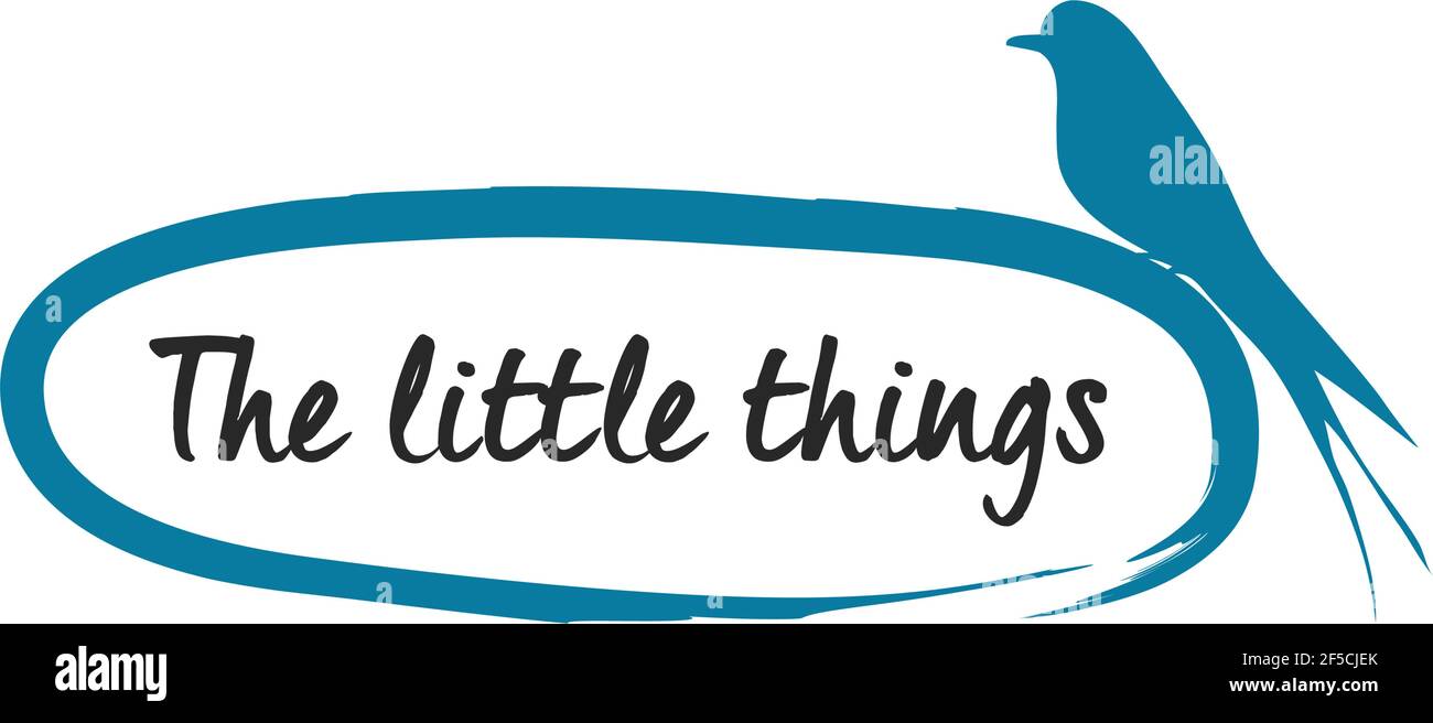 Little Bird Logo Design cornice Boarder Illustrazione modello elegante bello Vettore Illustrazione Vettoriale