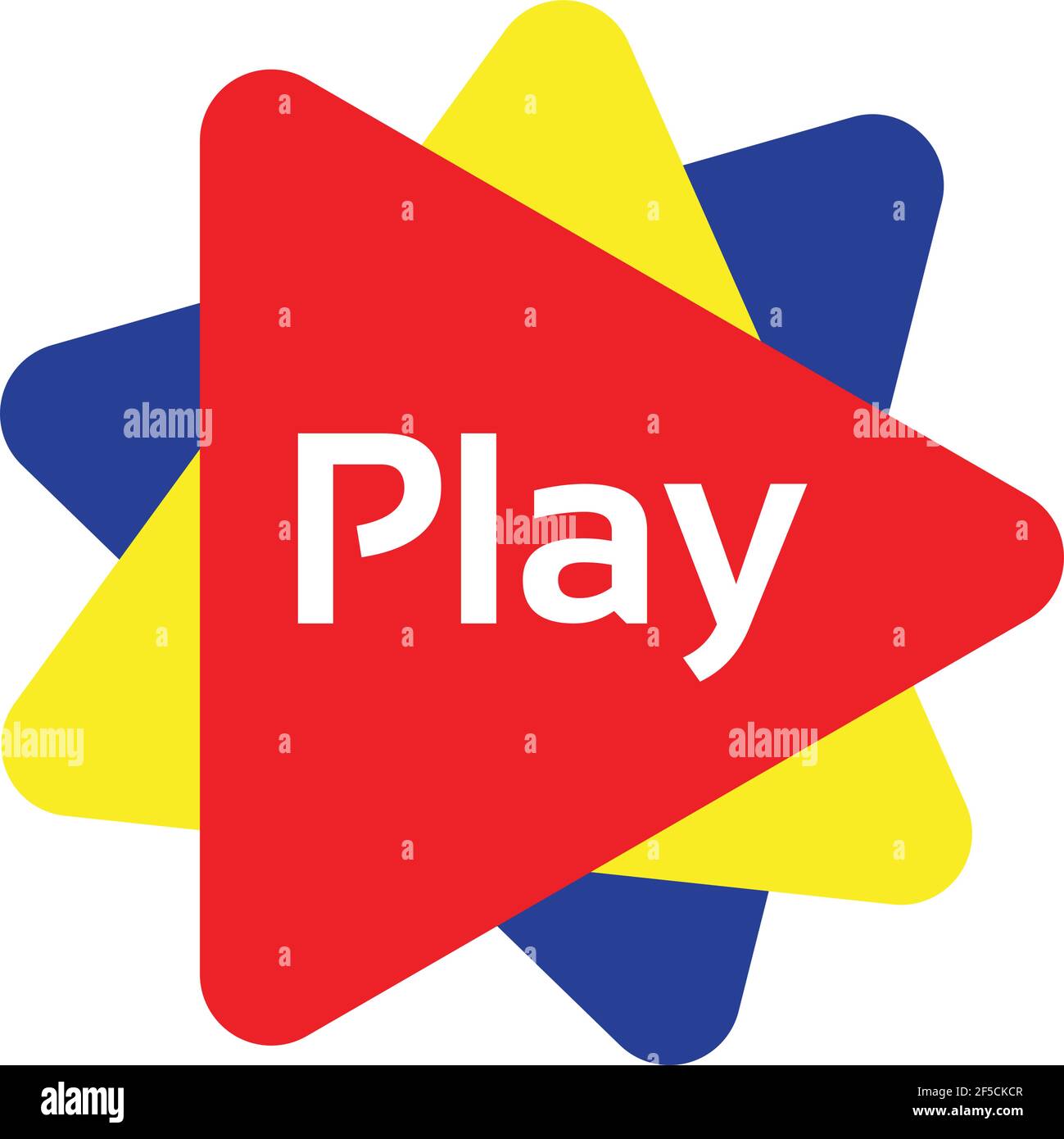 Fun Play Star Logo Border Logo icona vettoriale Video Design Illustrazione Vettoriale
