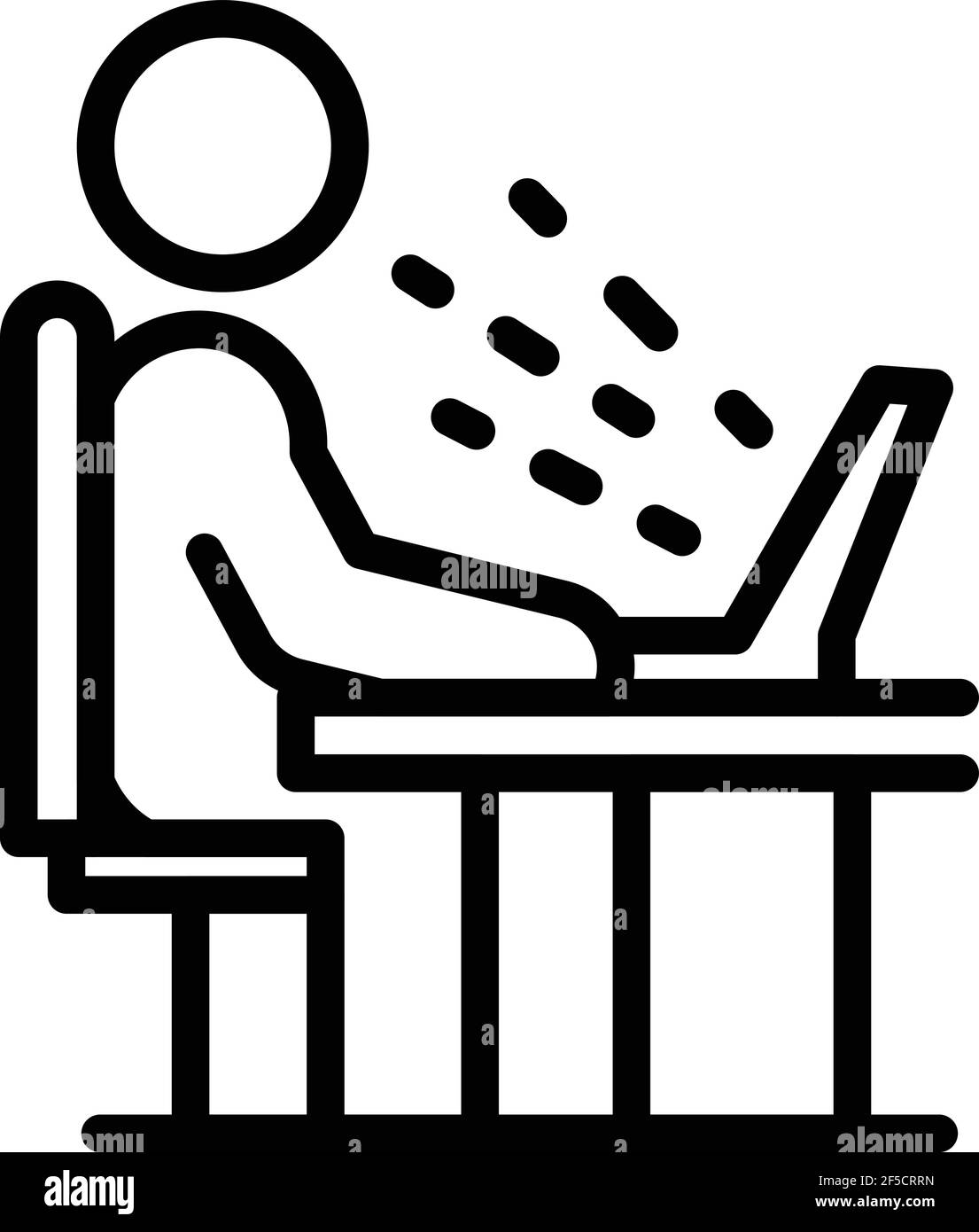 Icona ergonomica del dipendente. Delineare l'icona vettoriale ergonomica per i dipendenti per il web design isolato su sfondo bianco Illustrazione Vettoriale