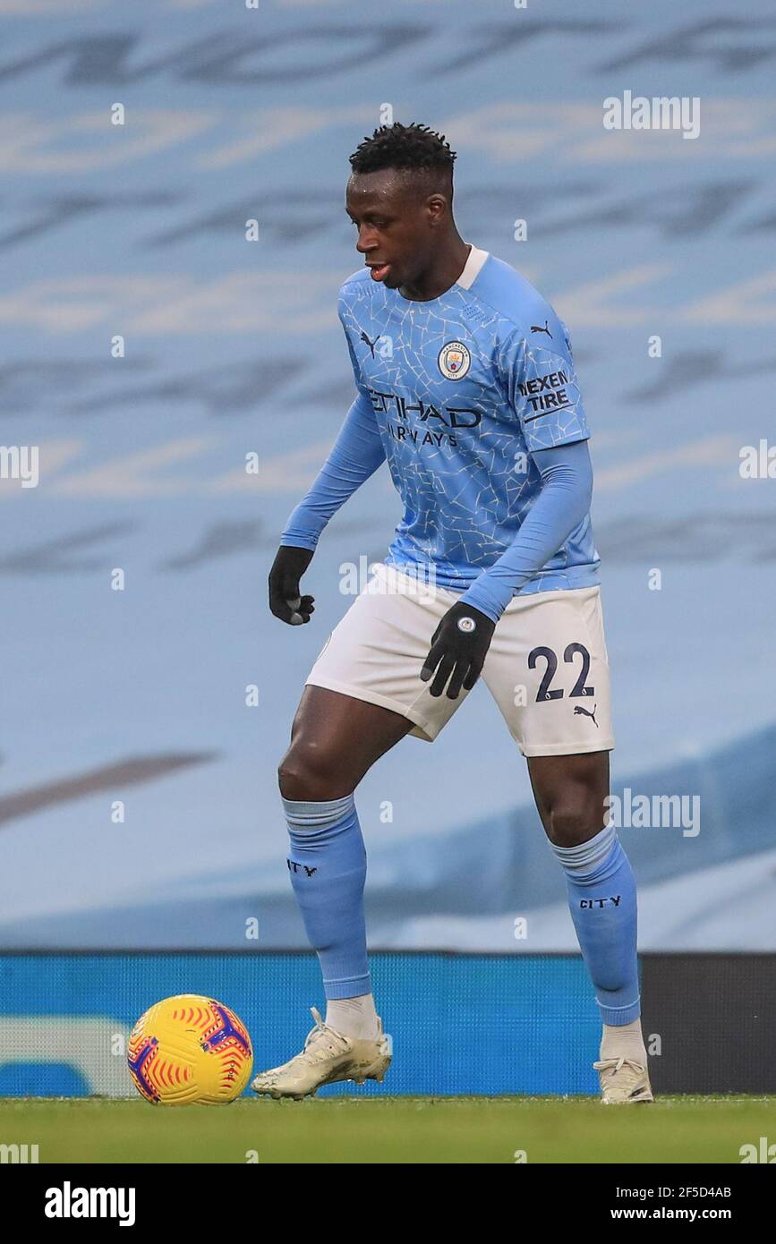 Benjamin Mendy n° 22 di Manchester City durante il gioco, Foto Stock