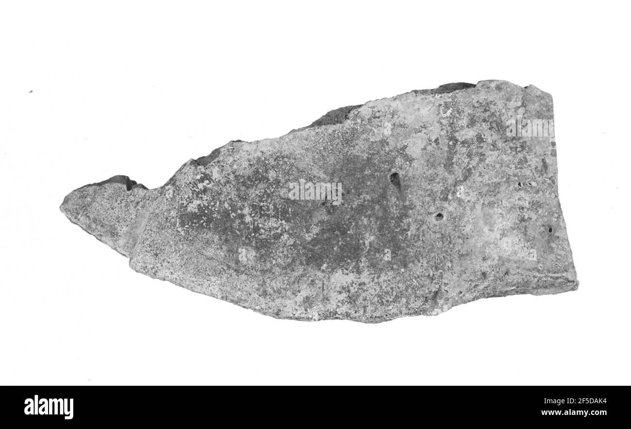 Piastra bruciata o frammento di piastra. Sconosciuto Foto Stock