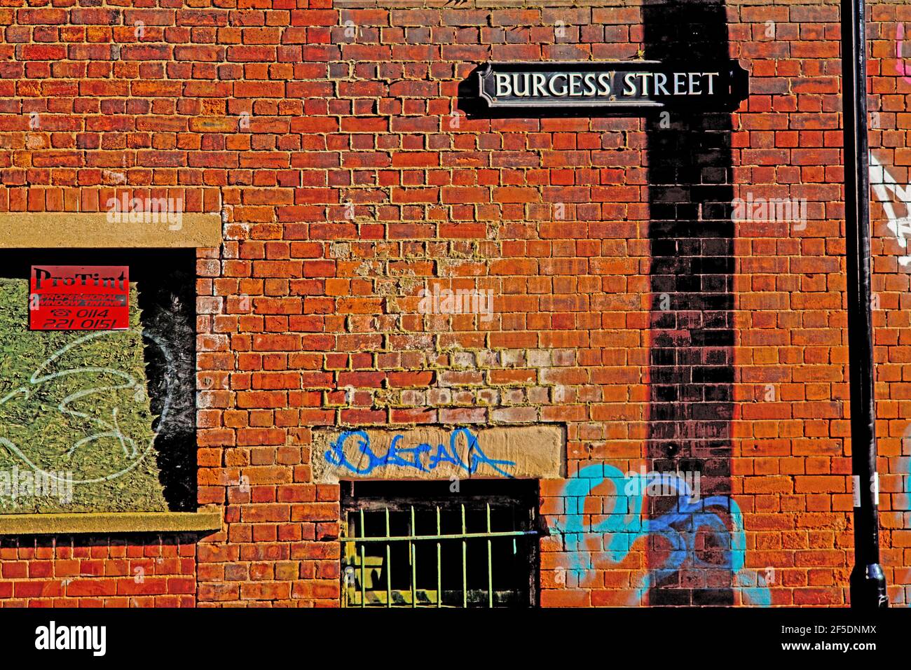 Burgess Street, Sheffield, Inghilterra Foto Stock